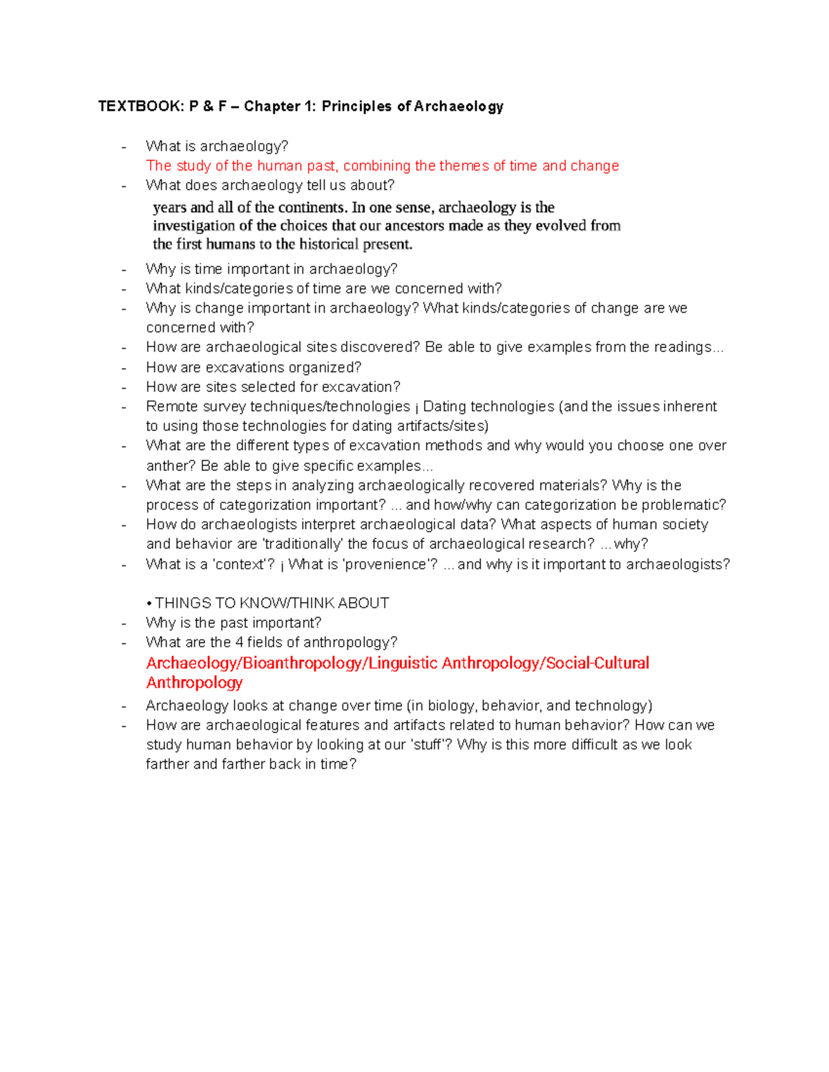 ANTH 202 Final Exam Notes: Principles of Archaeology Insights - Studocu