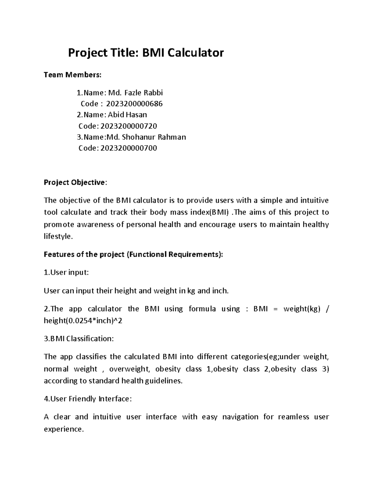 BMI Calculator Project CF: Tracking Health with User-Friendly Interface ...