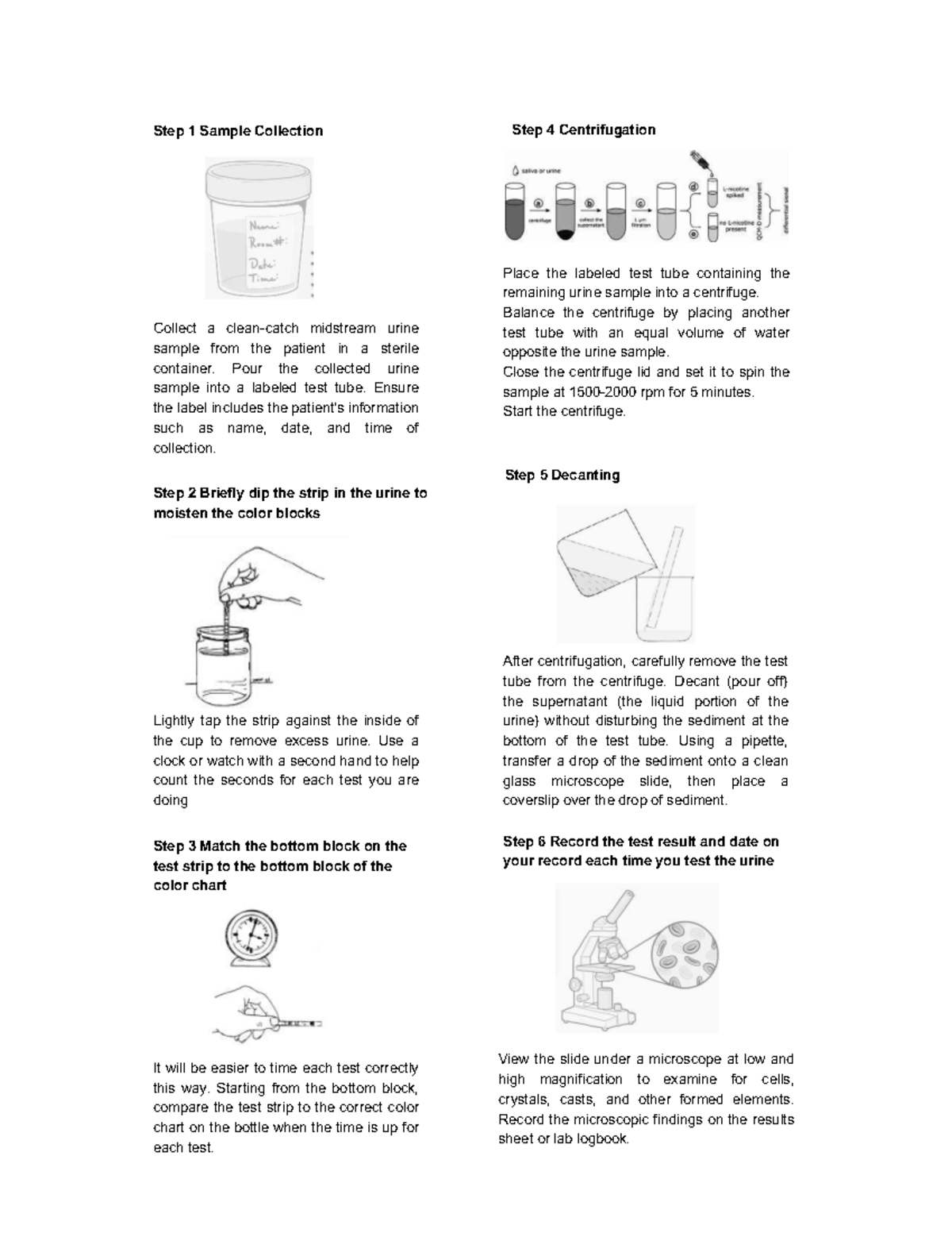 Urine Sample Analysis Procedure: Collection to Microscopic Examination ...