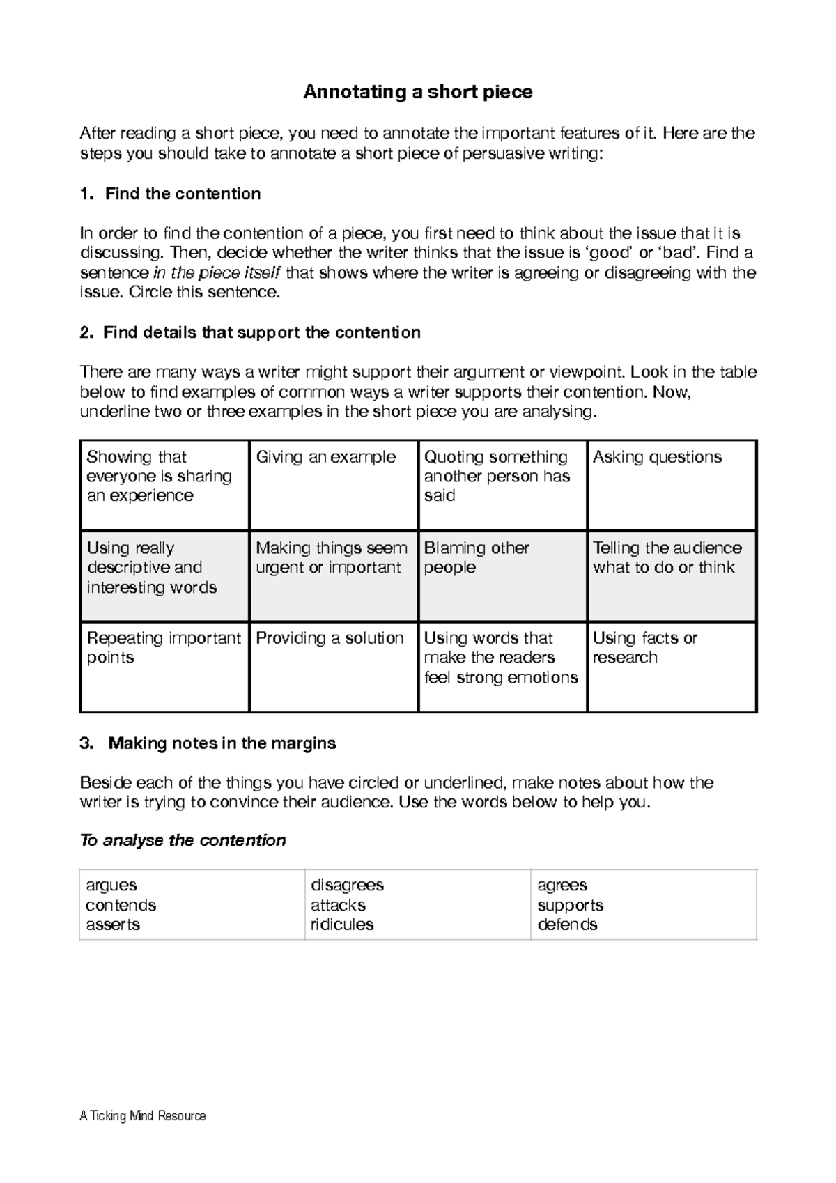ENG101: Annotating a Short Piece - Instructions Guide - Studocu