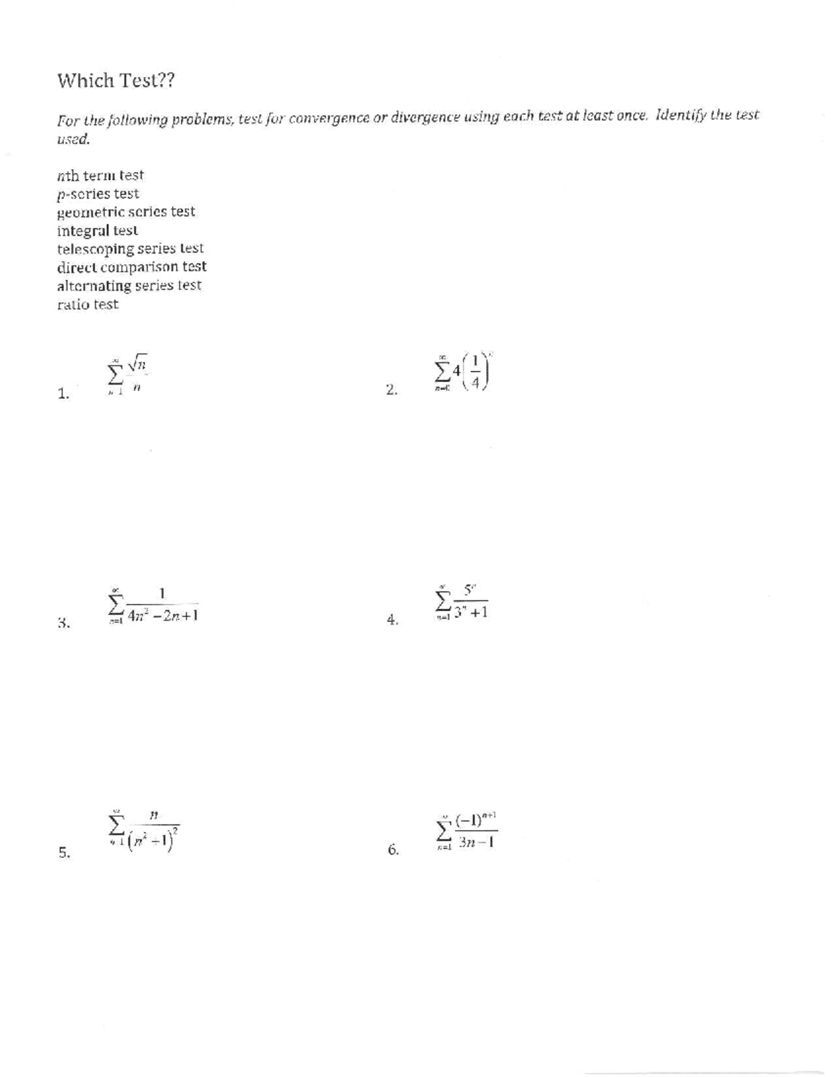 Convergence Tests for Series: A Comprehensive Guide - Studocu