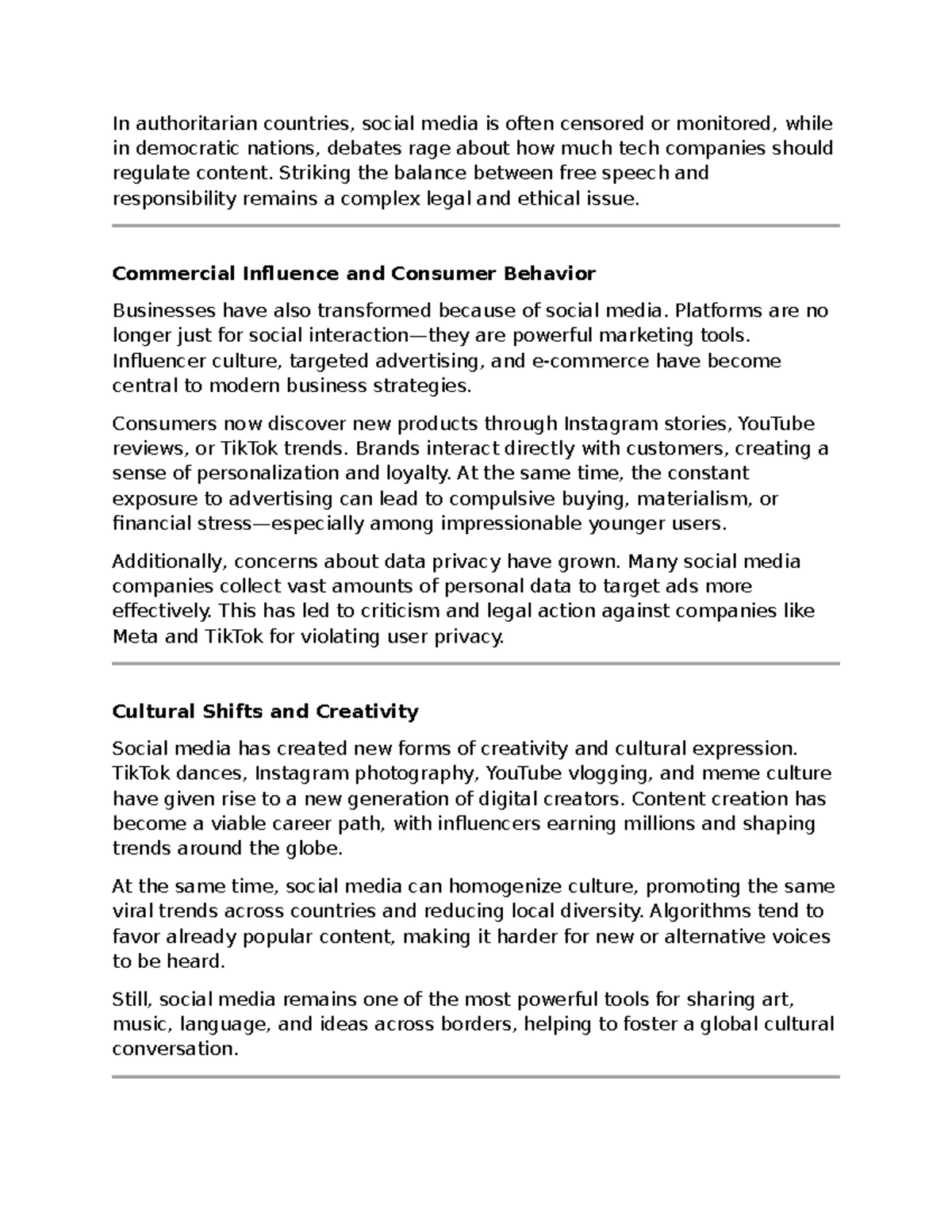 SOC 101: The Impact of Social Media on Modern Society Essay - Studocu