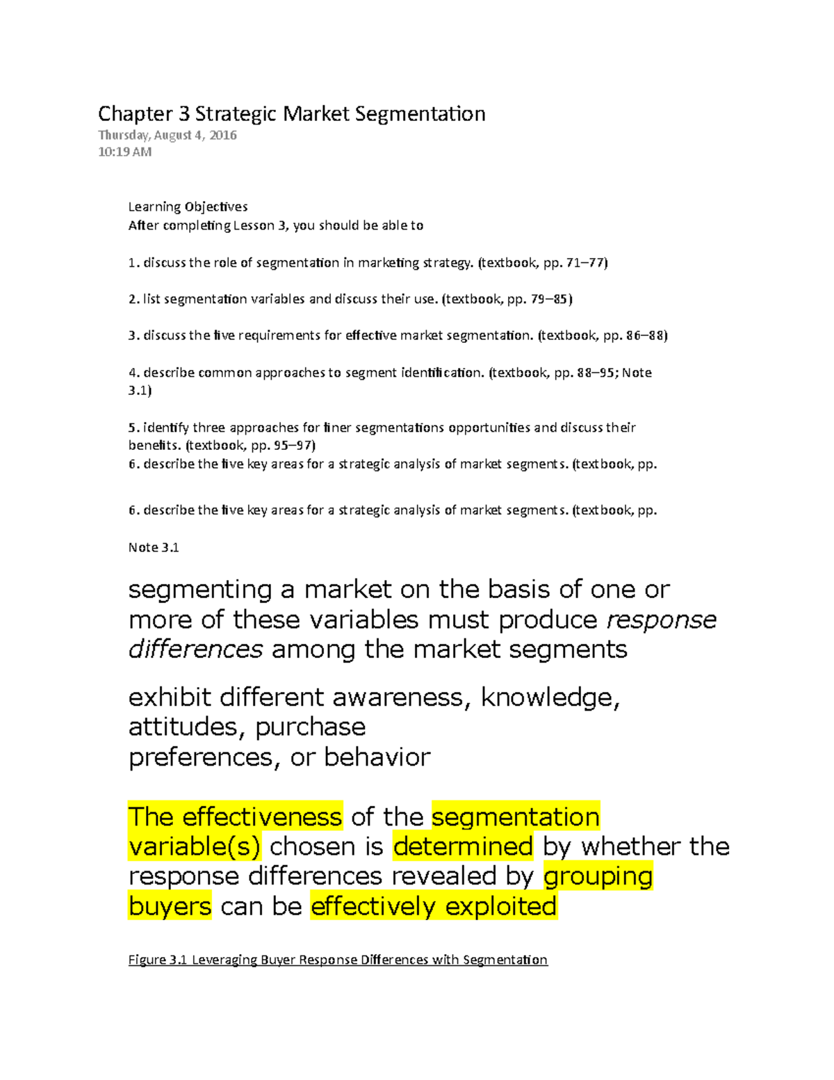 Chapter 3 Segmentation in Marketing Strategy: Key Concepts & Insights ...