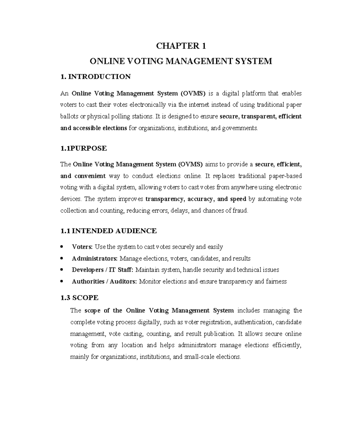SRS Document-1: Online Voting Management System Overview and Features ...
