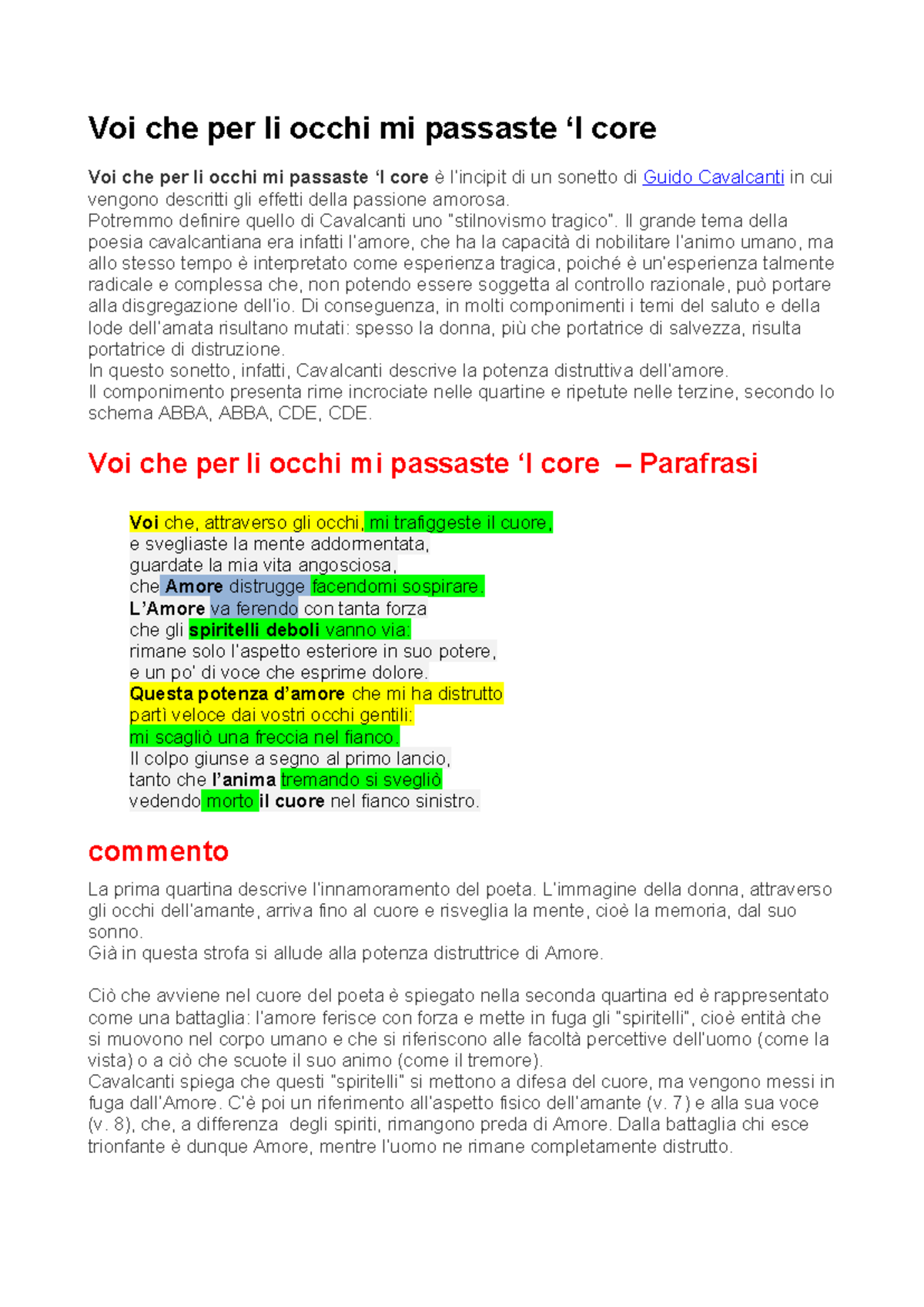 Analisi del Sonetto 
