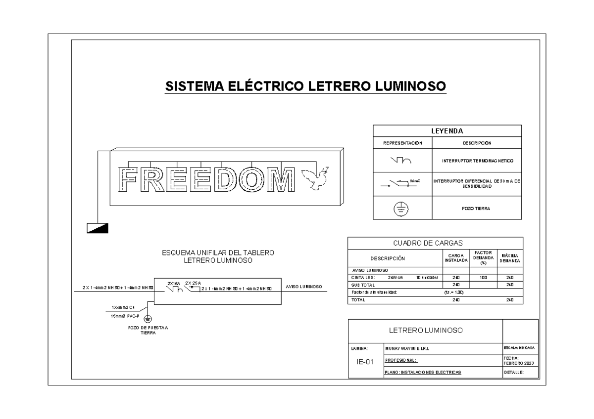Plano Electrico de Instalaciones y Sistema Eléctrico 2023 - Studocu