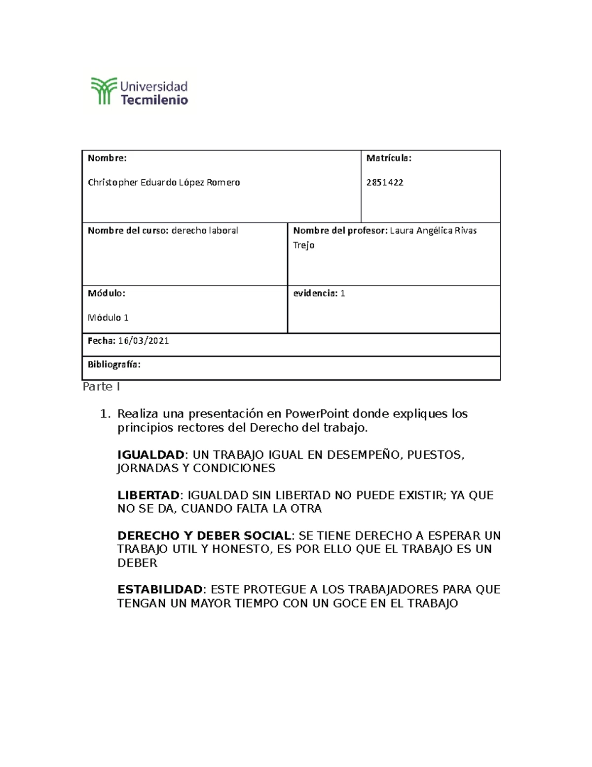 ERMG ACT5 DL - derecho laboral - Derecho laboral Alumno: Erick Rafael ...