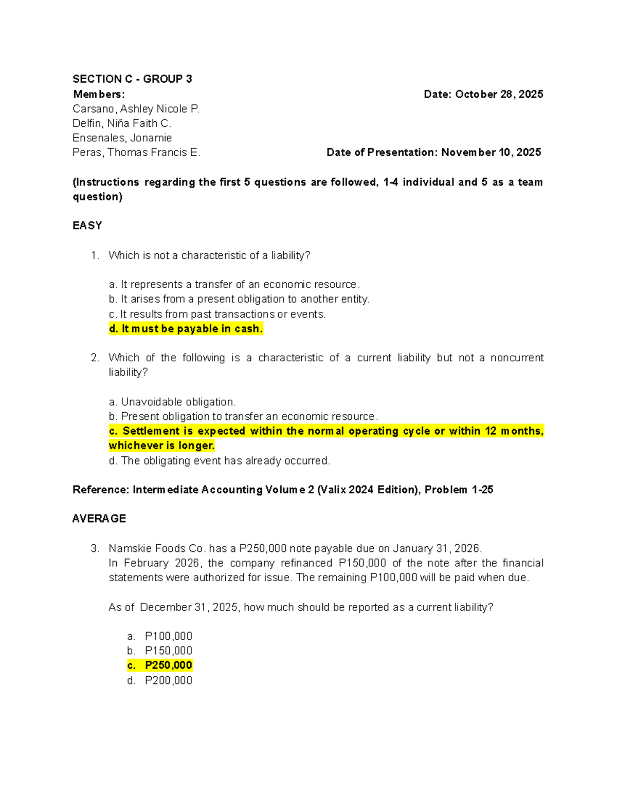 Group 3 Quiz-Bowl Practice Problems for Intermediate Accounting - Studocu