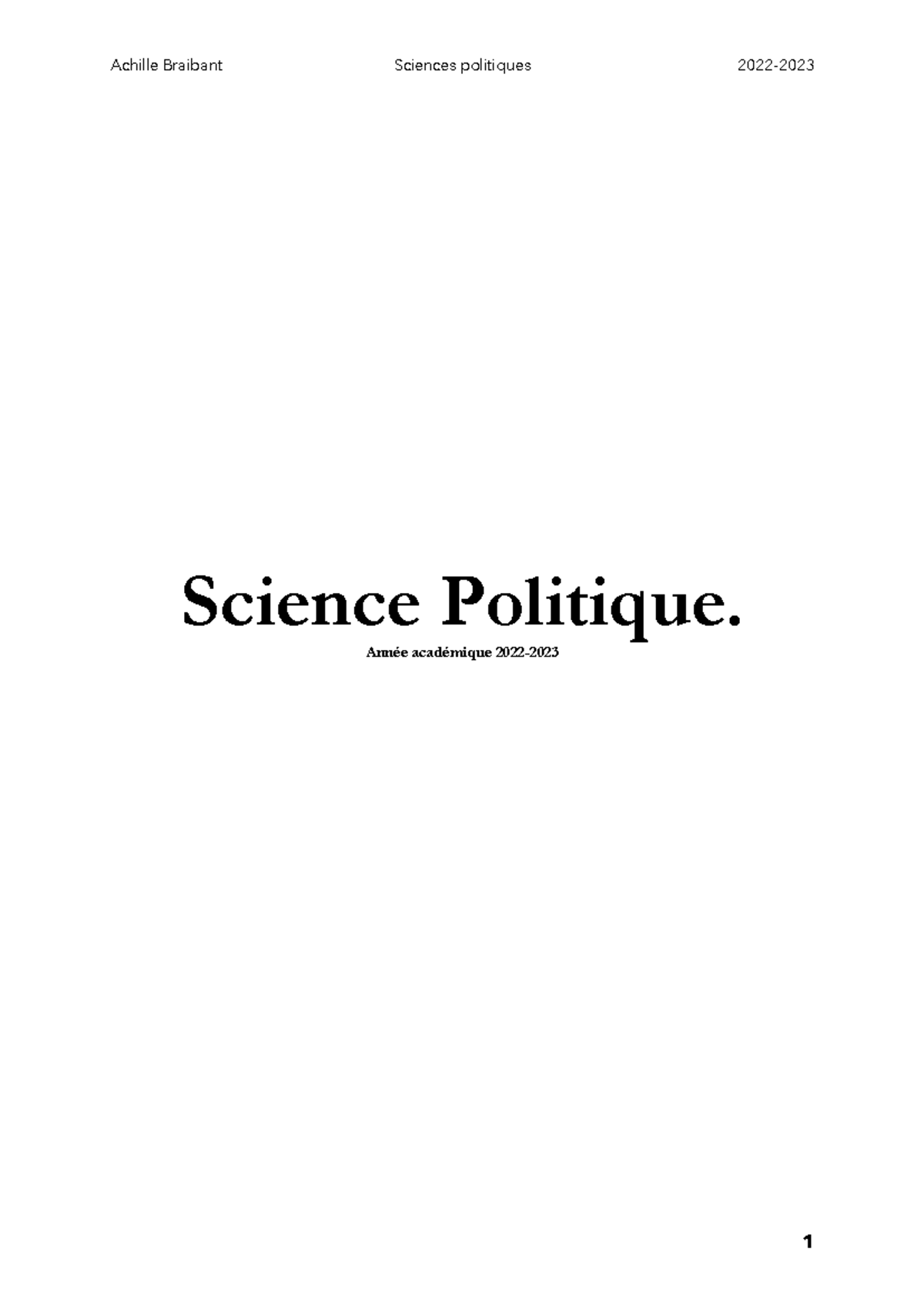 Sciences Po 1: Introduction à la Politique et au Pouvoir - Chapitres 1 ...