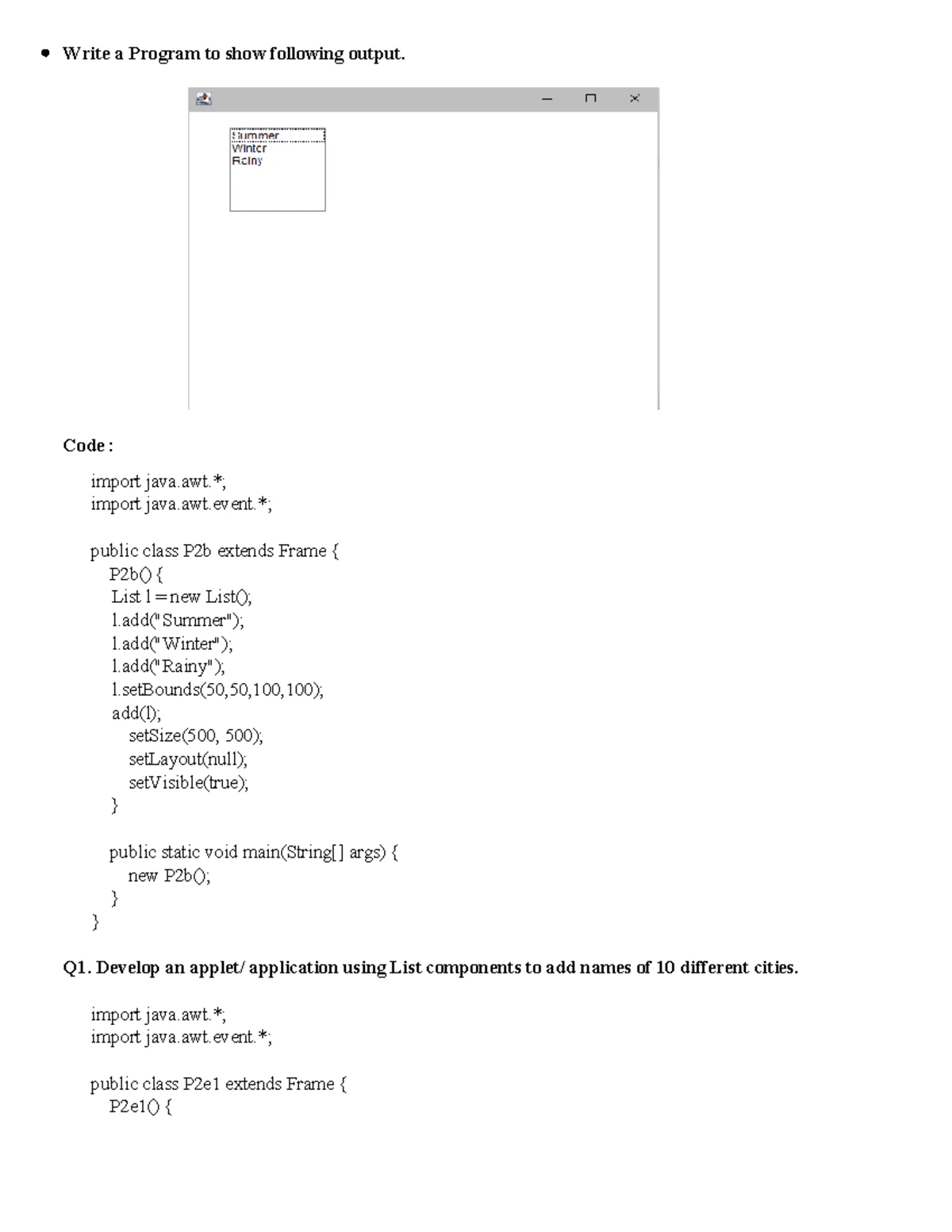 Java Programming Practical No. 3: GUI Button Generations and Code - Studocu