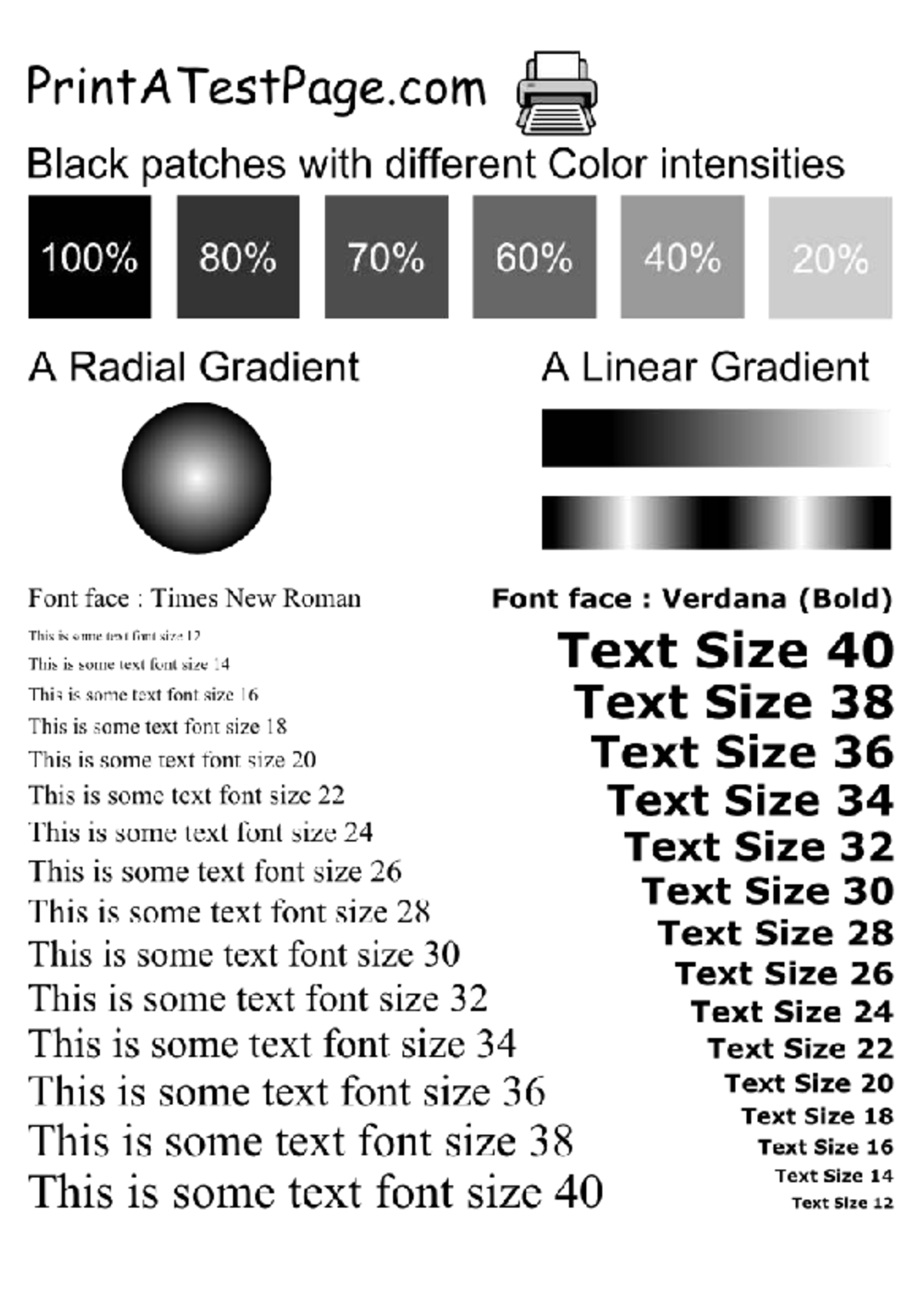 PrintATestPage.com: Color Intensity Gradients & Font Sizes - Studocu