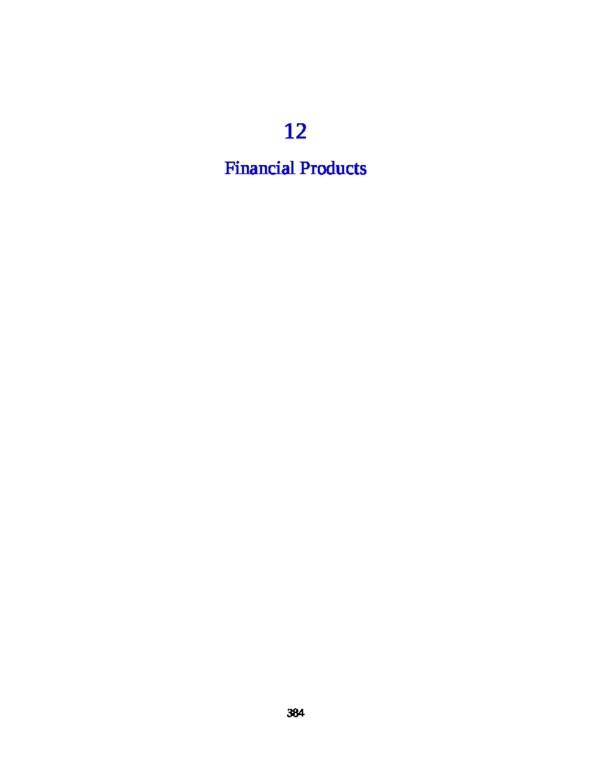 Financial Products Overview (Chapter 12) - Studocu