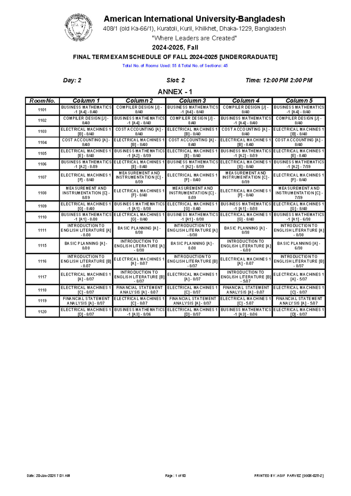 Day-2-slot-2-final fall-24-25 - 2024-2025, Fall FINAL TERM EXAM ...