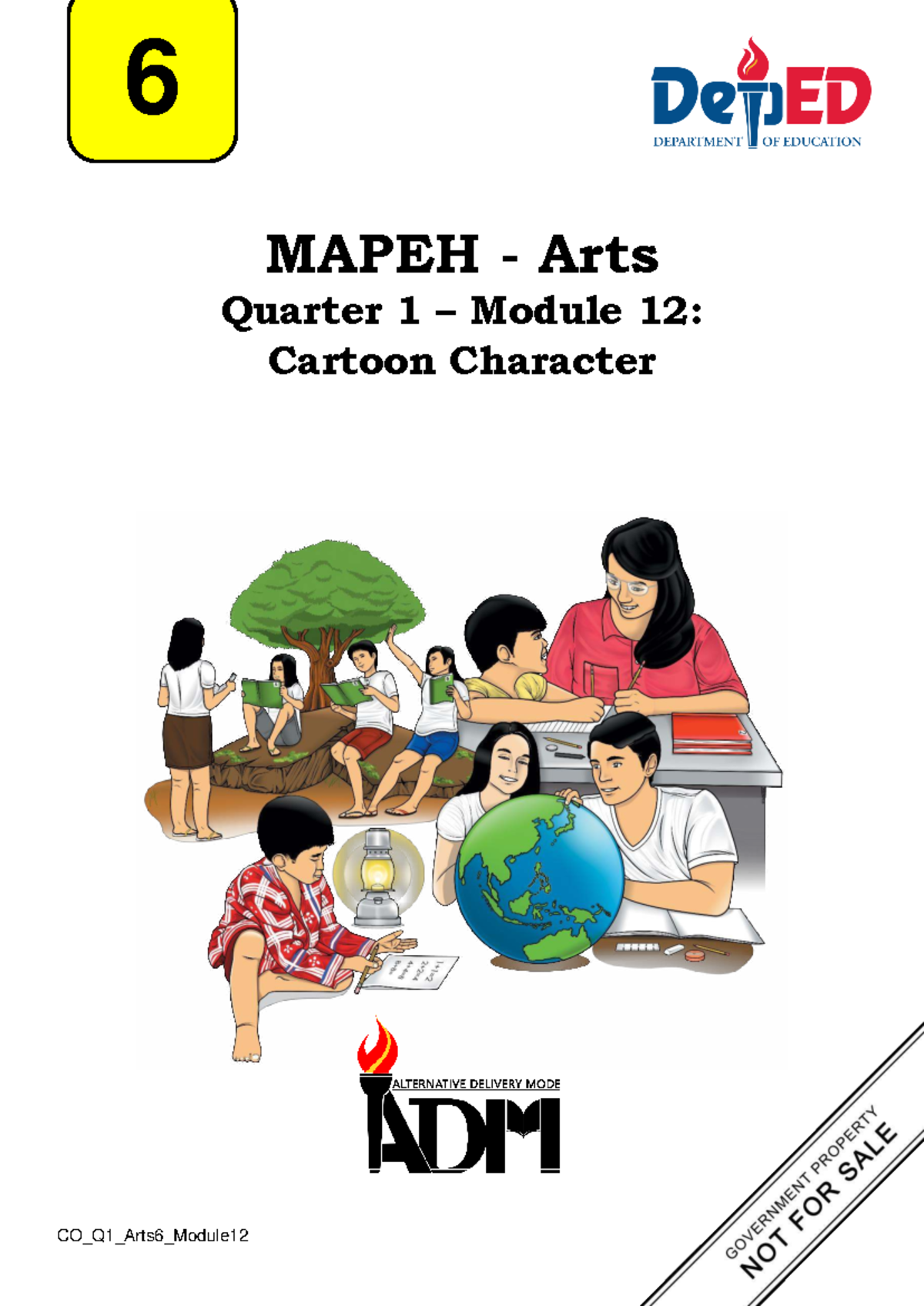 MAPEH Arts 6 Q1 Module 12: Cartoon Character Creation Guide - Studocu