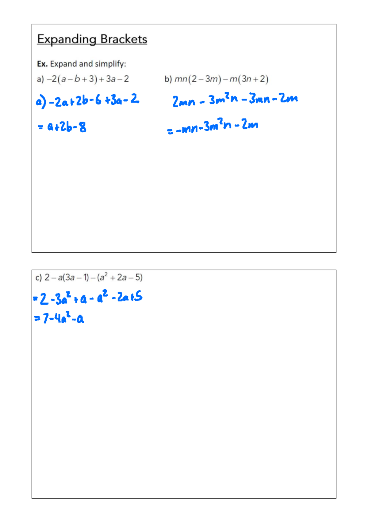 Expanding Brackets - Math Advanced (Course Code: MATH 101) - Studocu