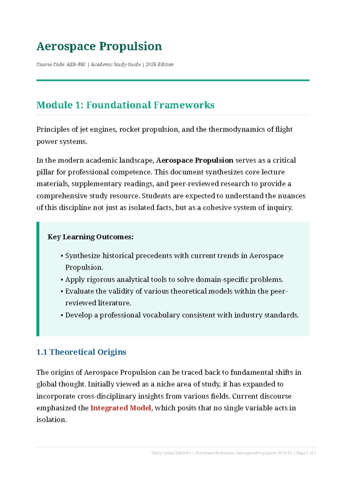 Aerospace Propulsion Study Notes: Academic Guide 2026 Edition - Studocu