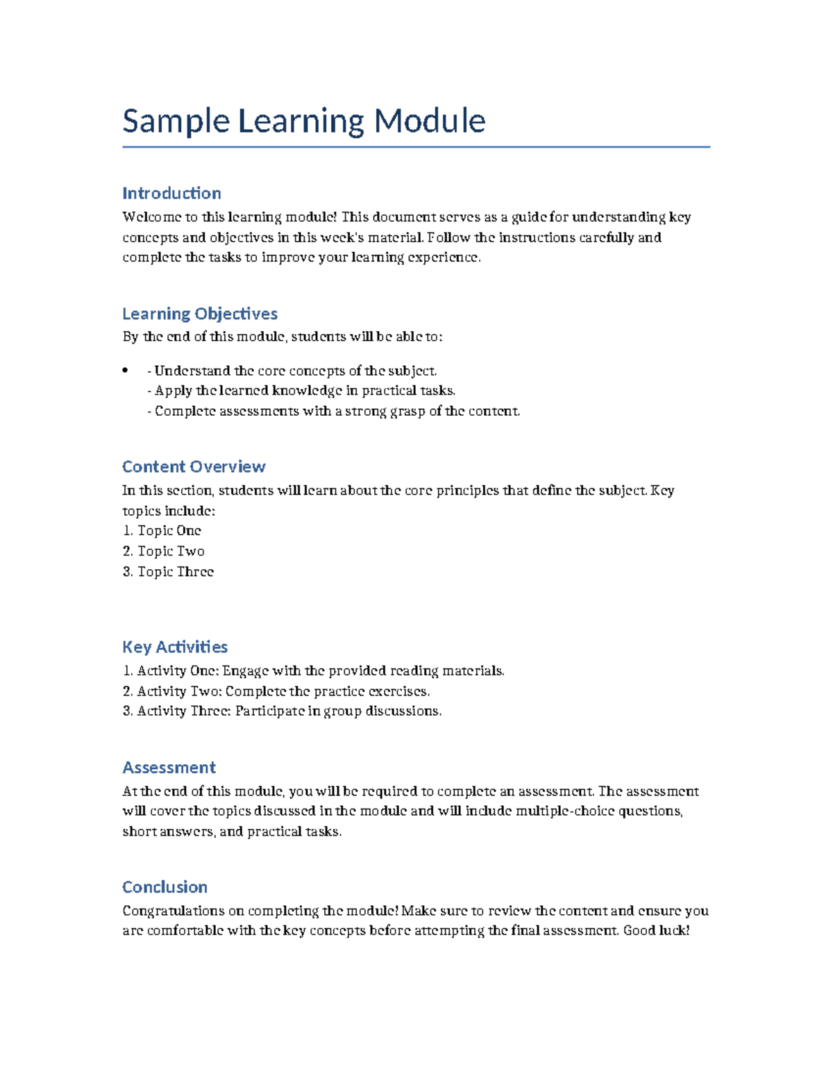 Midterm Learning Module: Key Concepts & Objectives Overview - Studocu