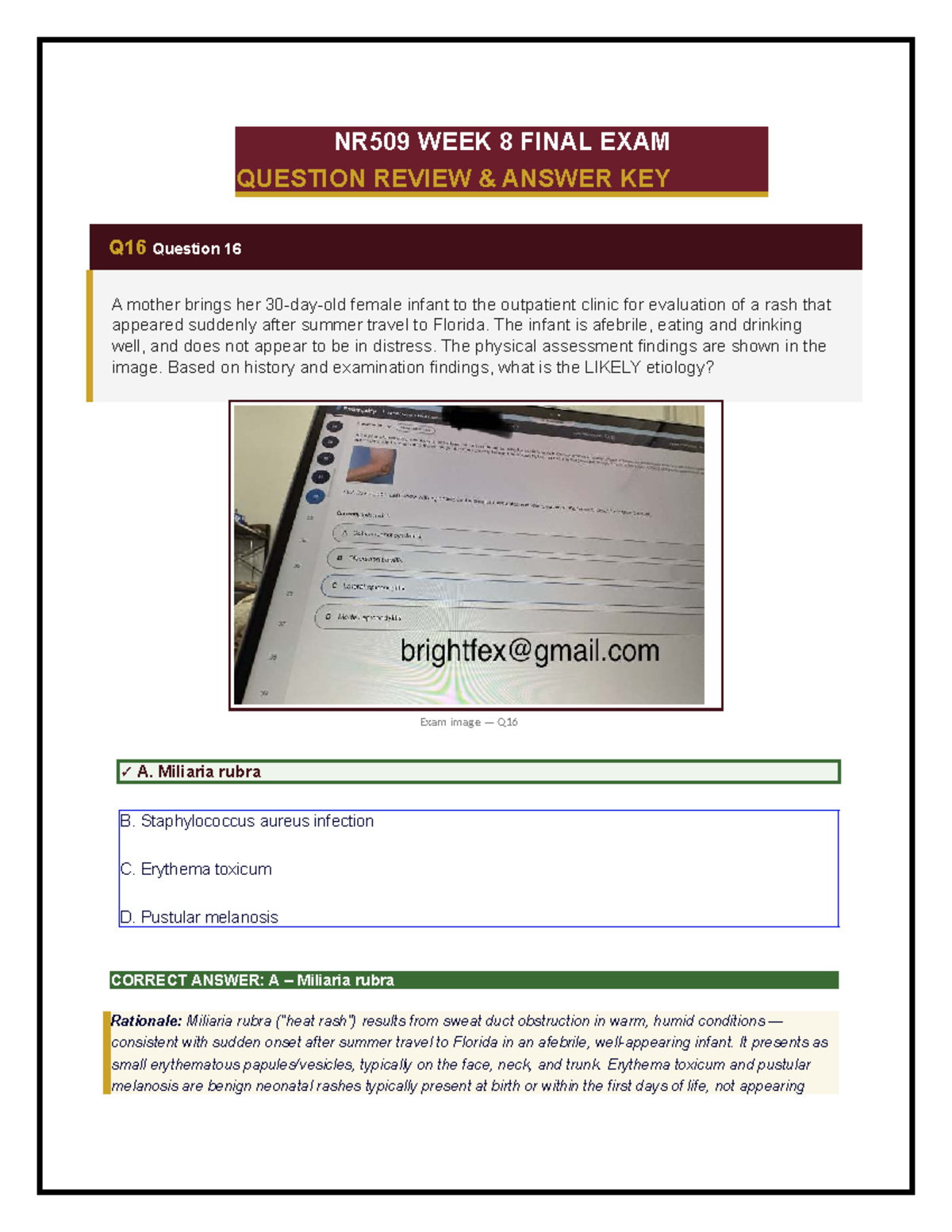 NR509 WEEK 8 FINAL EXAM REVIEW: KEY QUESTIONS & ANSWERS - Studocu