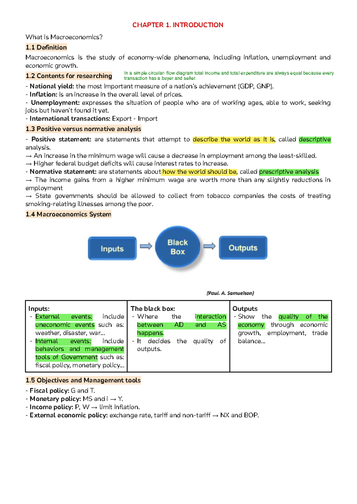 CHAPTER 1-6: Comprehensive Macroeconomics Lecture Notes (ECON 101 ...