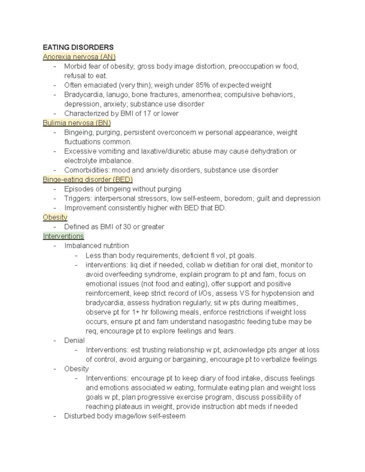 EATING DISORDERS & DISSOCIATIVE DISORDERS: Key Concepts & Interventions ...