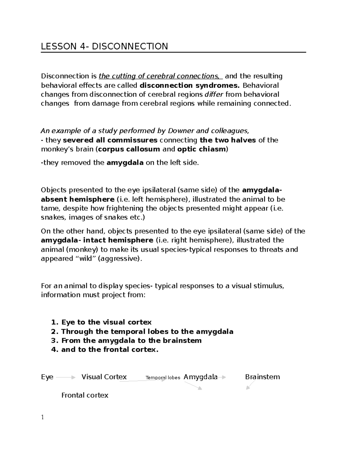 PSYC TEST Material Notes - LESSON 4- DISCONNECTION Disconnection is the ...