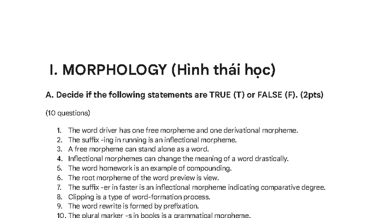 Morphology & Semantics Study Guide (FVDG) - Studocu