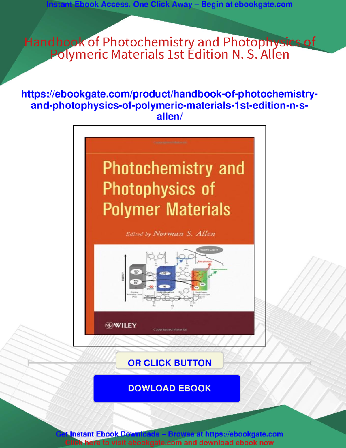 Handbook of Photochemistry & Photophysics of Polymeric Materials - Studocu