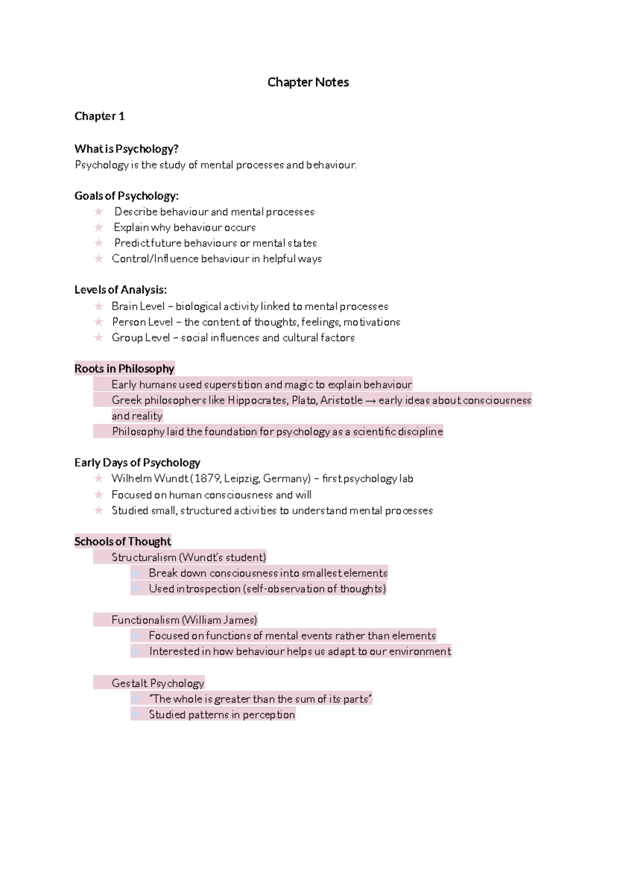 Psychology 101: Chapter Notes on Mental Processes and Behavior - Studocu