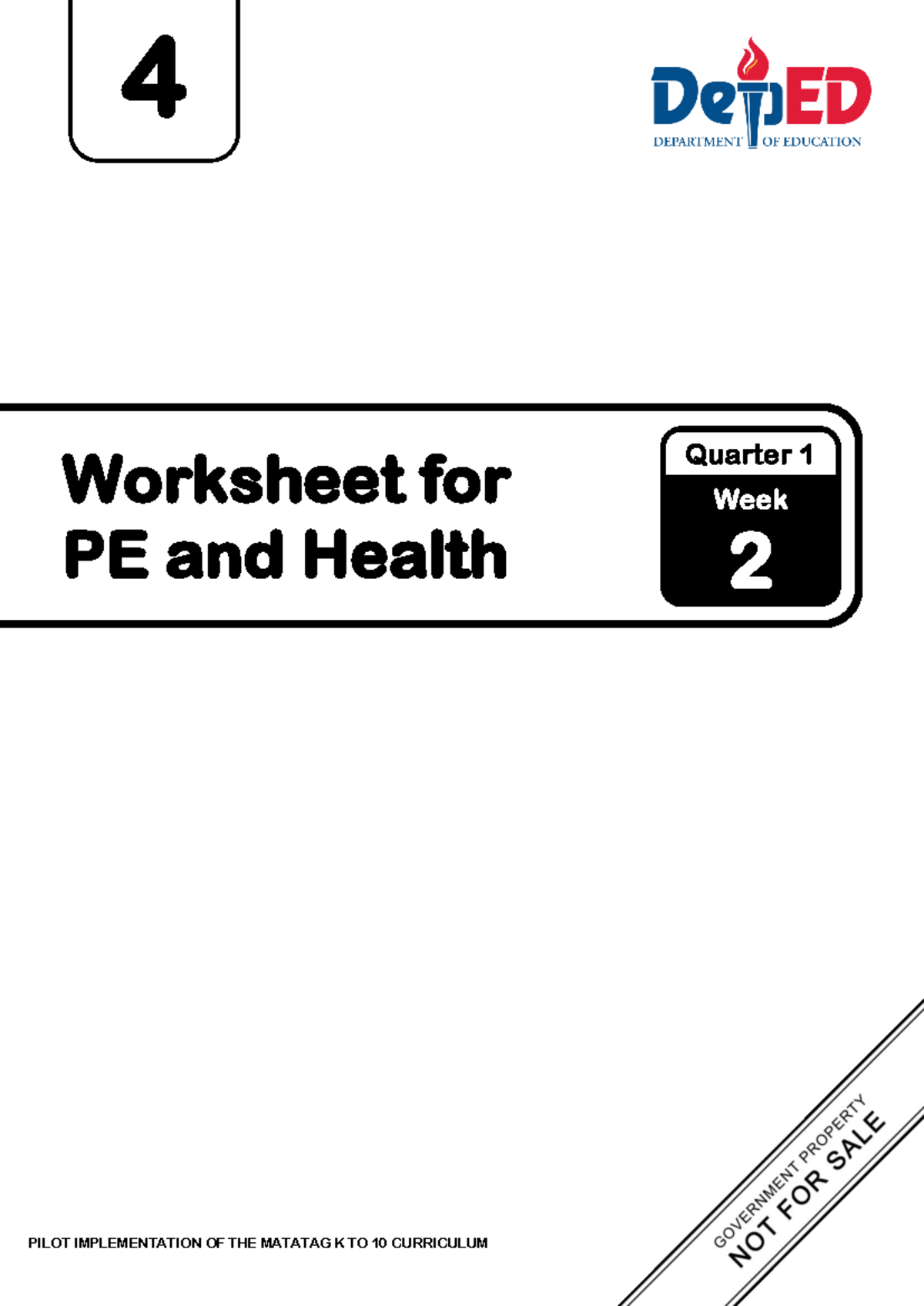 WS Gr4 PE and Health Q1 Week 2 Pilot Curriculum Worksheet - Studocu