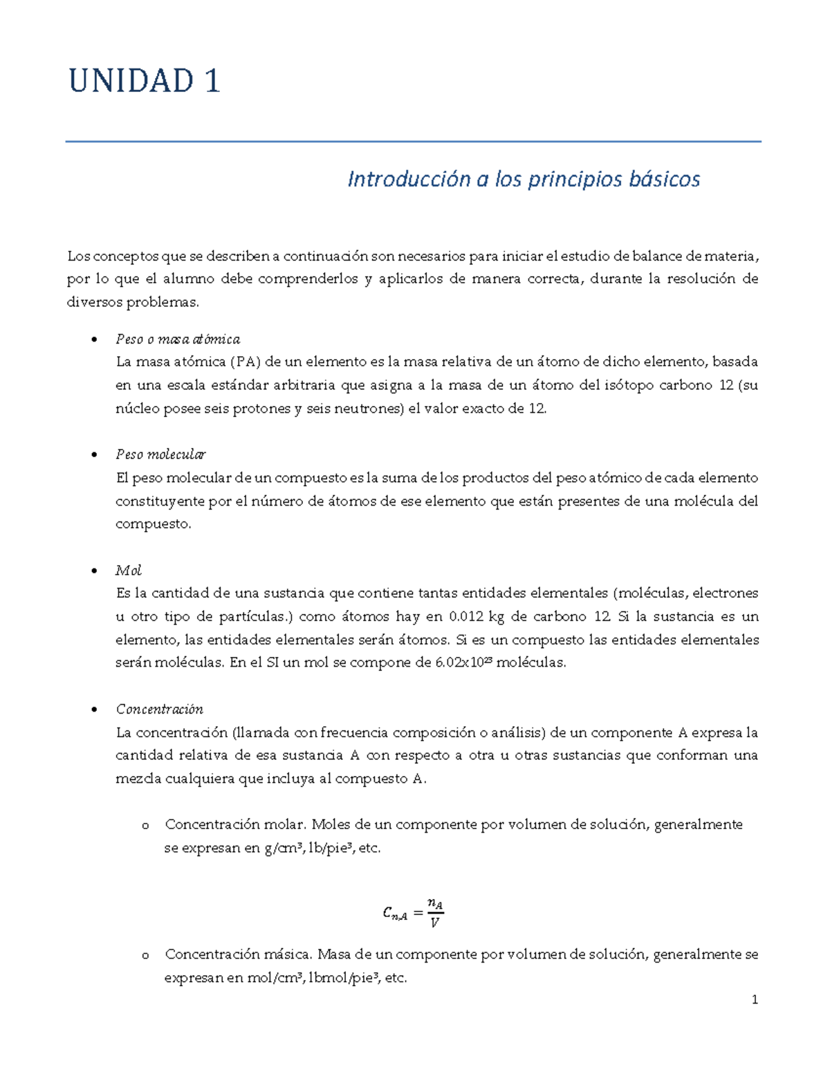 Conceptos Basicos - Apunte - UNIDAD 1 Introducción a los principios ...