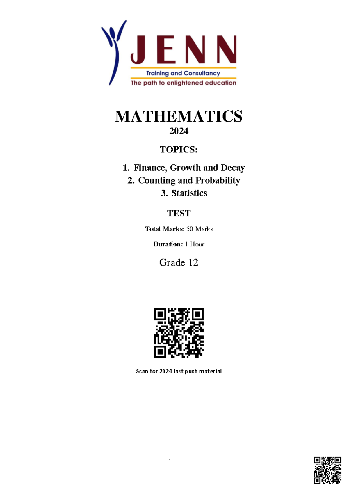 Arch Mathematics Test - Grade 12 (2024): Key Topics Overview - Studocu