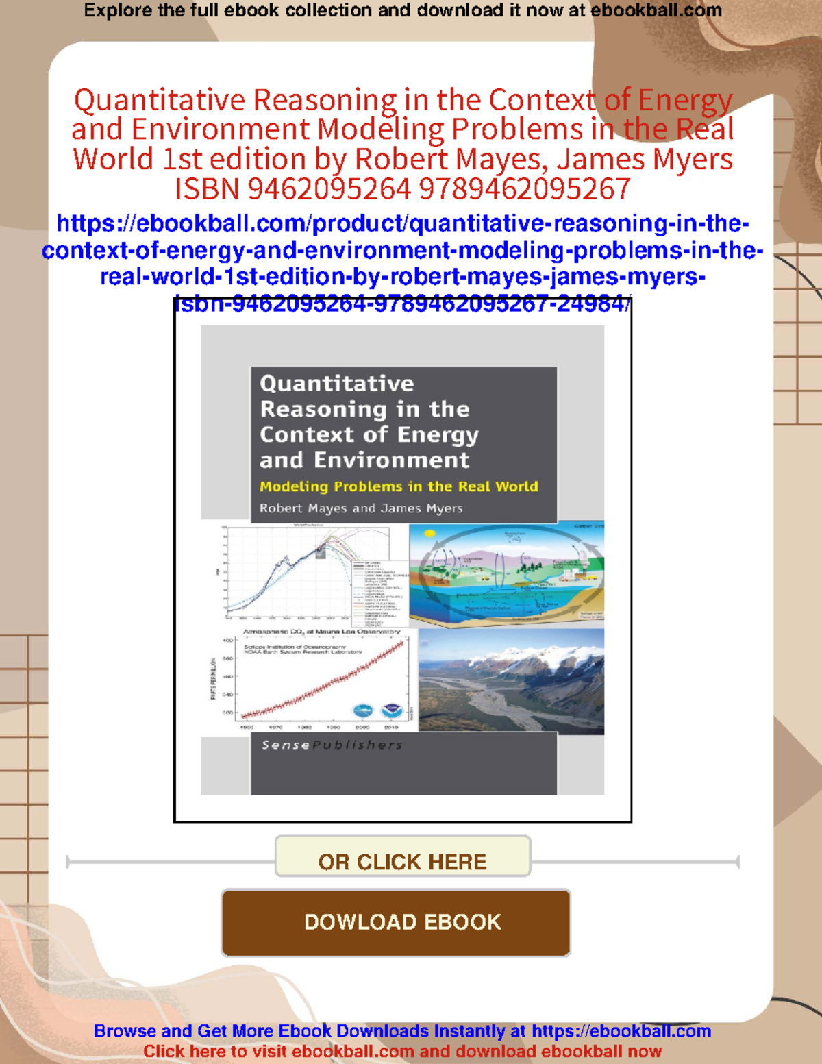 Quantitative Reasoning in Energy & Environment: Modeling Challenges ...