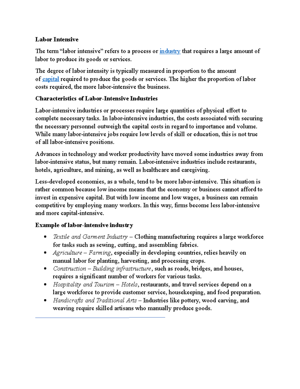 Labor Intensive vs. Capital Intensive Industries: Key Insights and ...