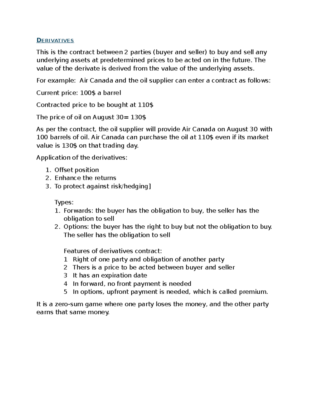 Derivatives - Assignments Overview and Key Concepts - Studocu