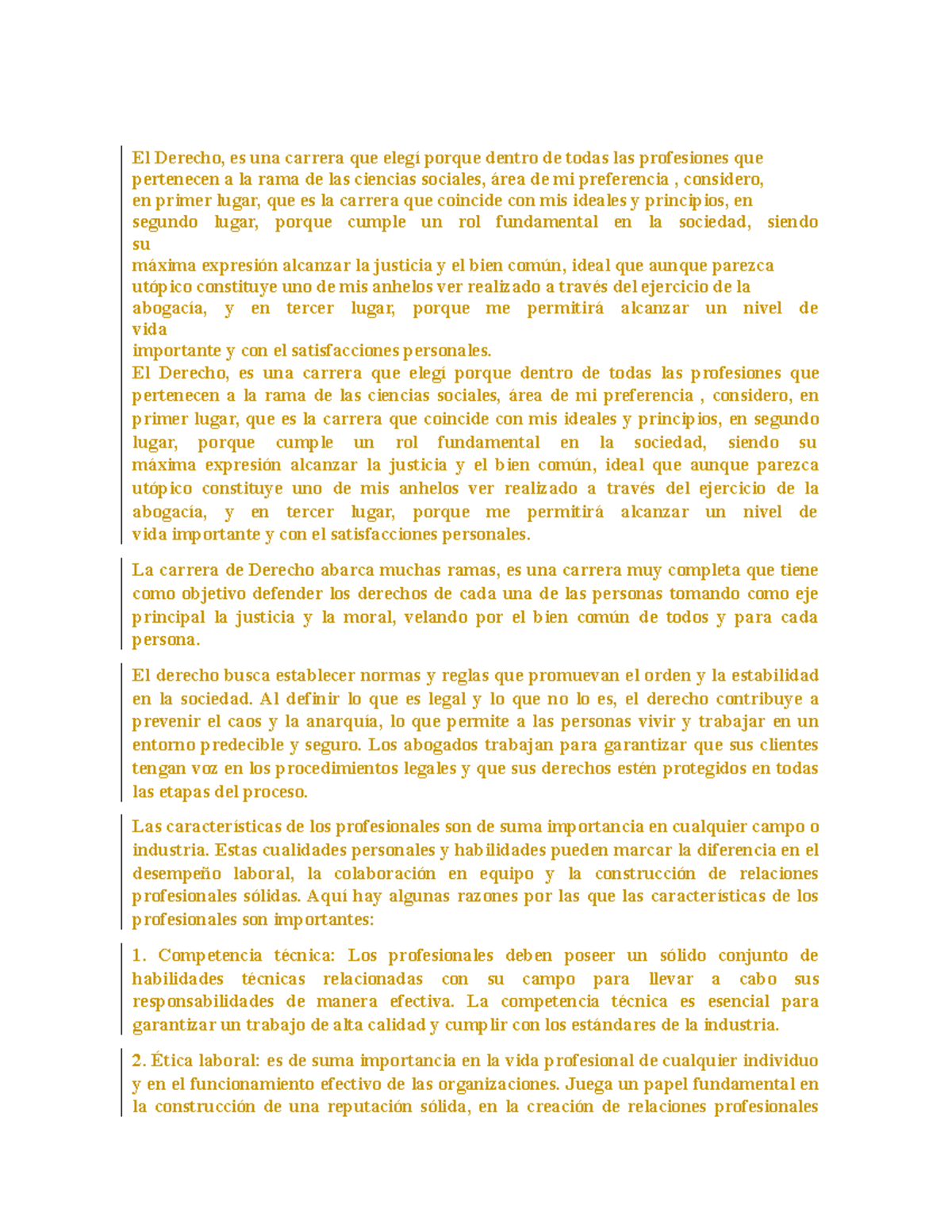 Ensayo sobre la Importancia de Estudiar Derecho - El Derecho - Studocu