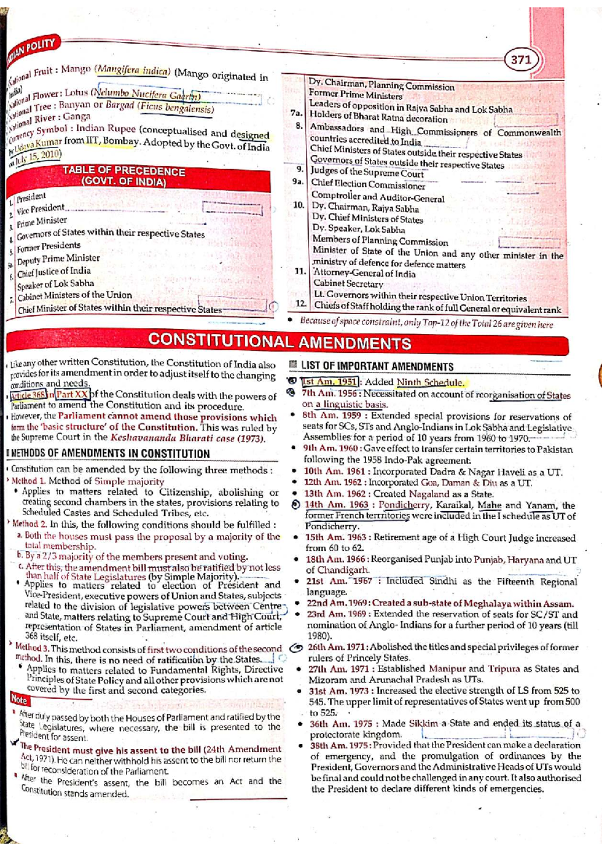 Static GK Notes for End Sem Exam Preparation (Course Code: 371) - Studocu