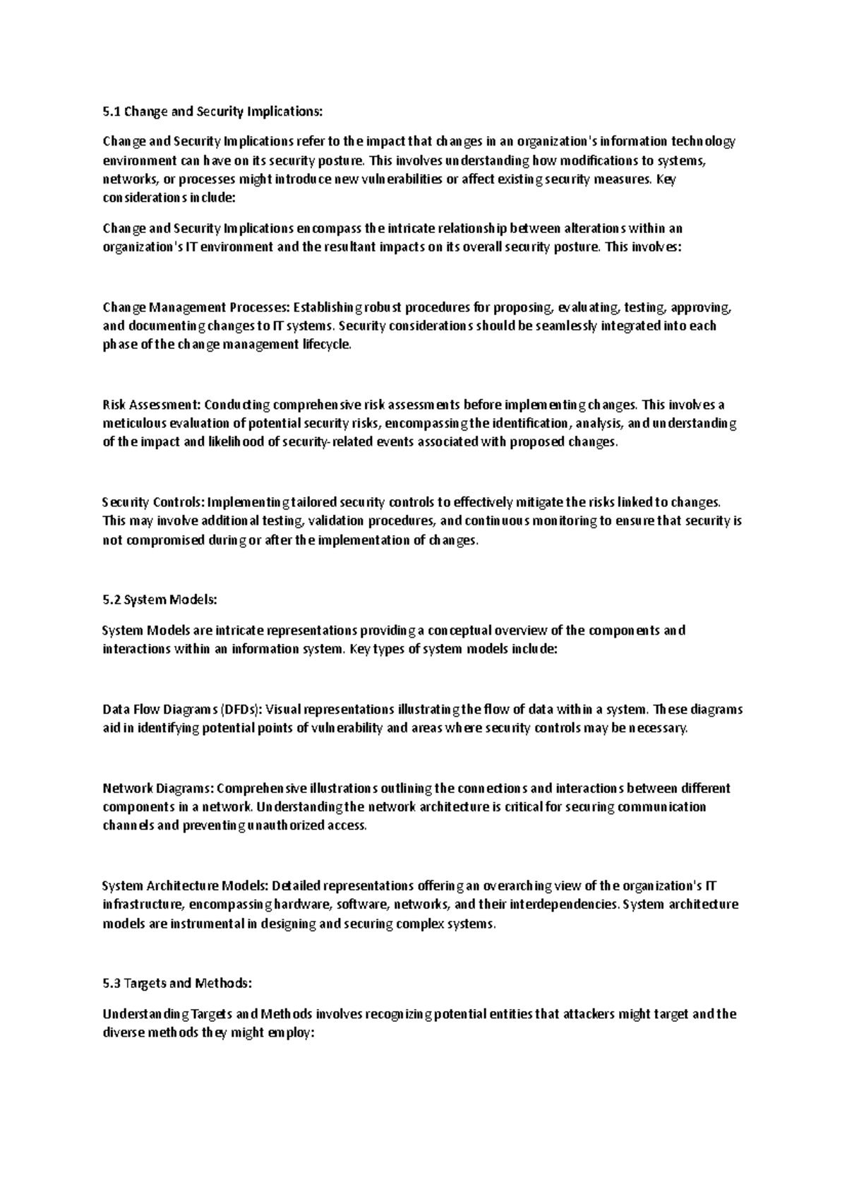 ISF UNIT 5 - Change Management, Security Implications & System Models ...