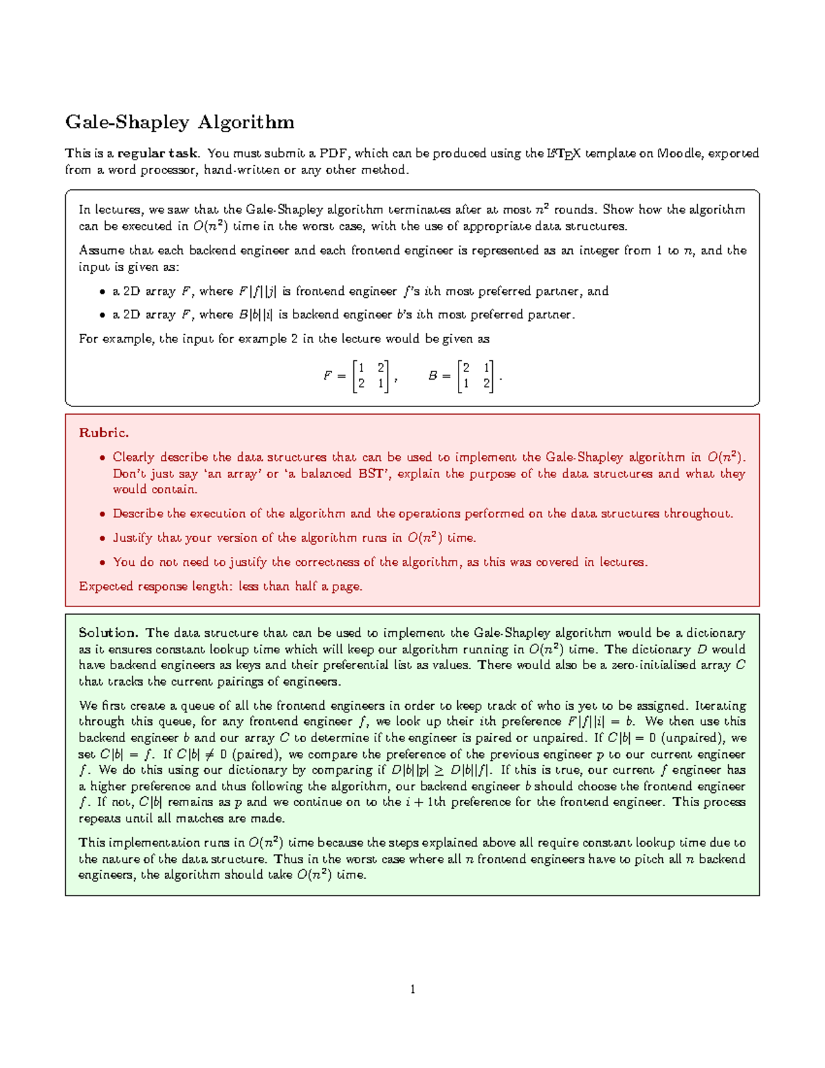 Gale-Shapley Algorithm Implementation in Foundations - formatif - Studocu