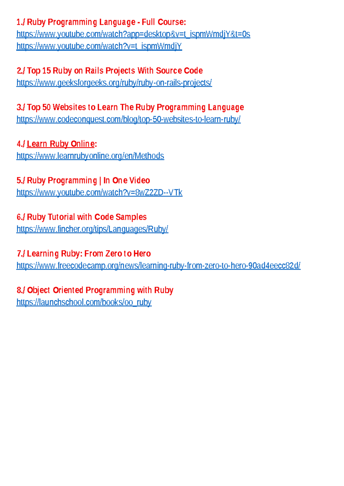 Ruby Programming Language - 1./ Ruby Programming Language - Full Course ...