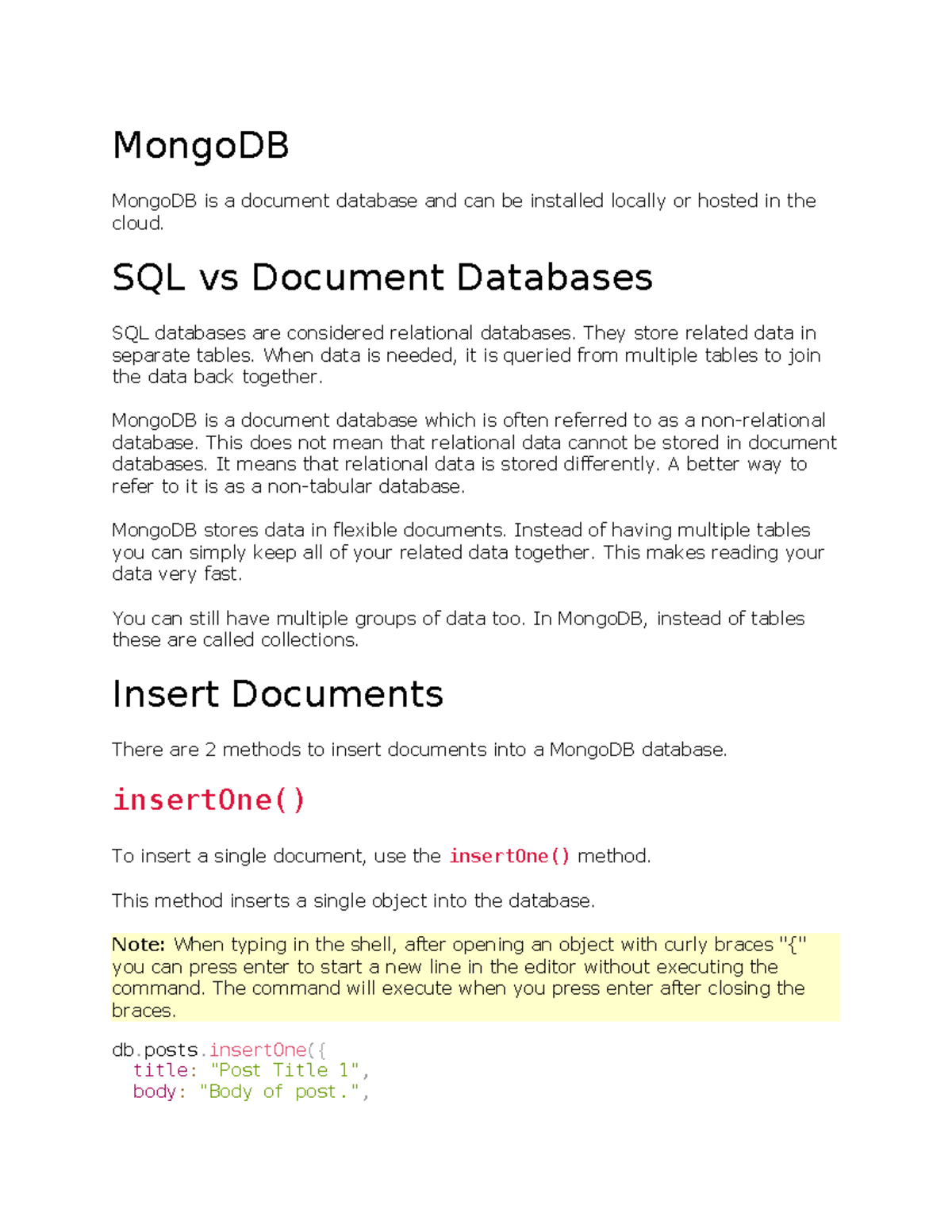 WT Unit-4 Mongo DB - These notes are provided by the college faculties ...