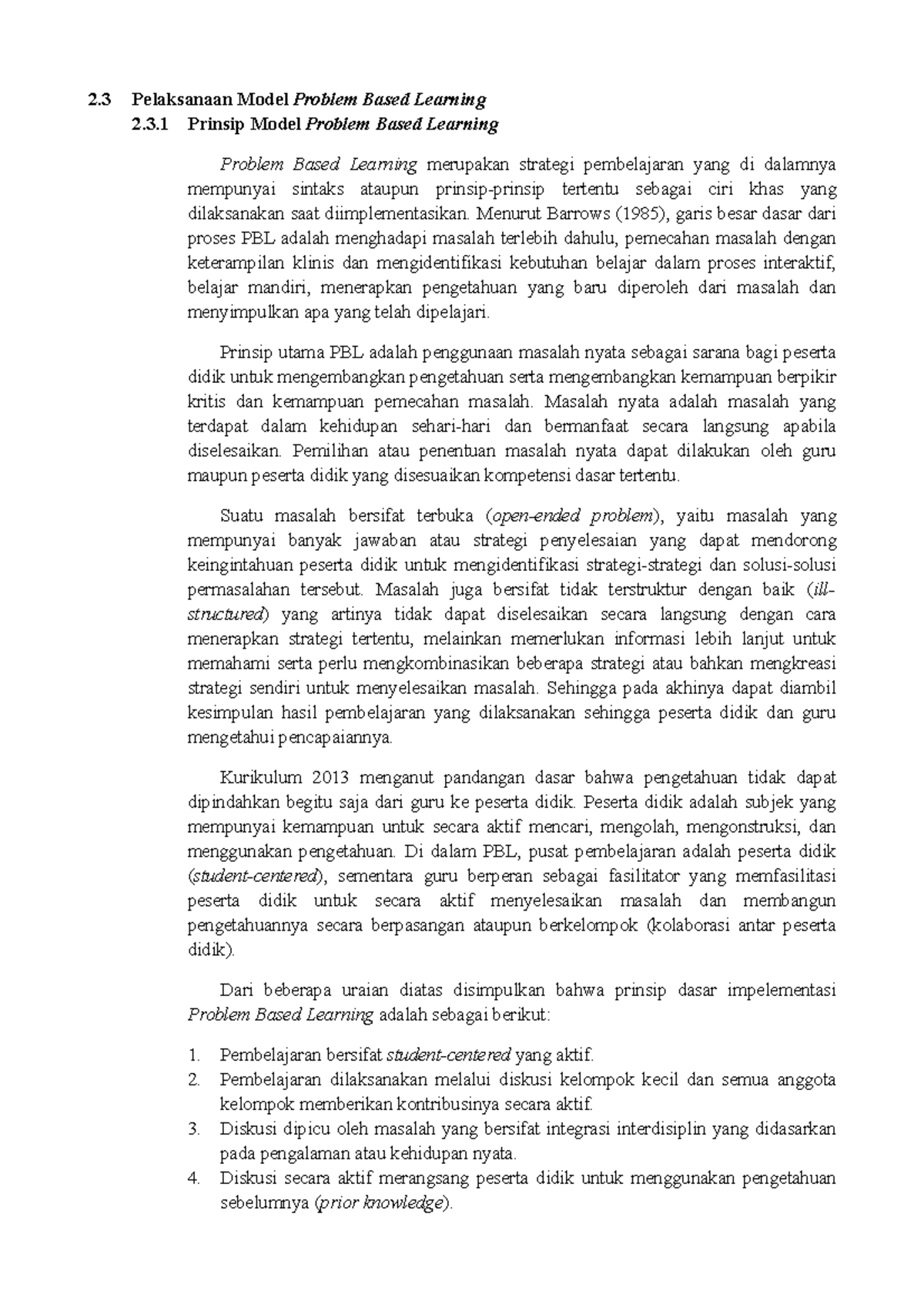 Penerapan Model Problem Based Learning dalam Pembelajaran Aktif - Studocu