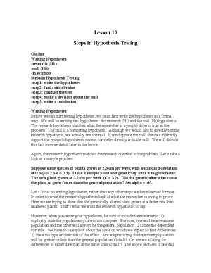 Lesson 9-2: Hypothesis Testing & z-Scores - Logic & Critical Values ...