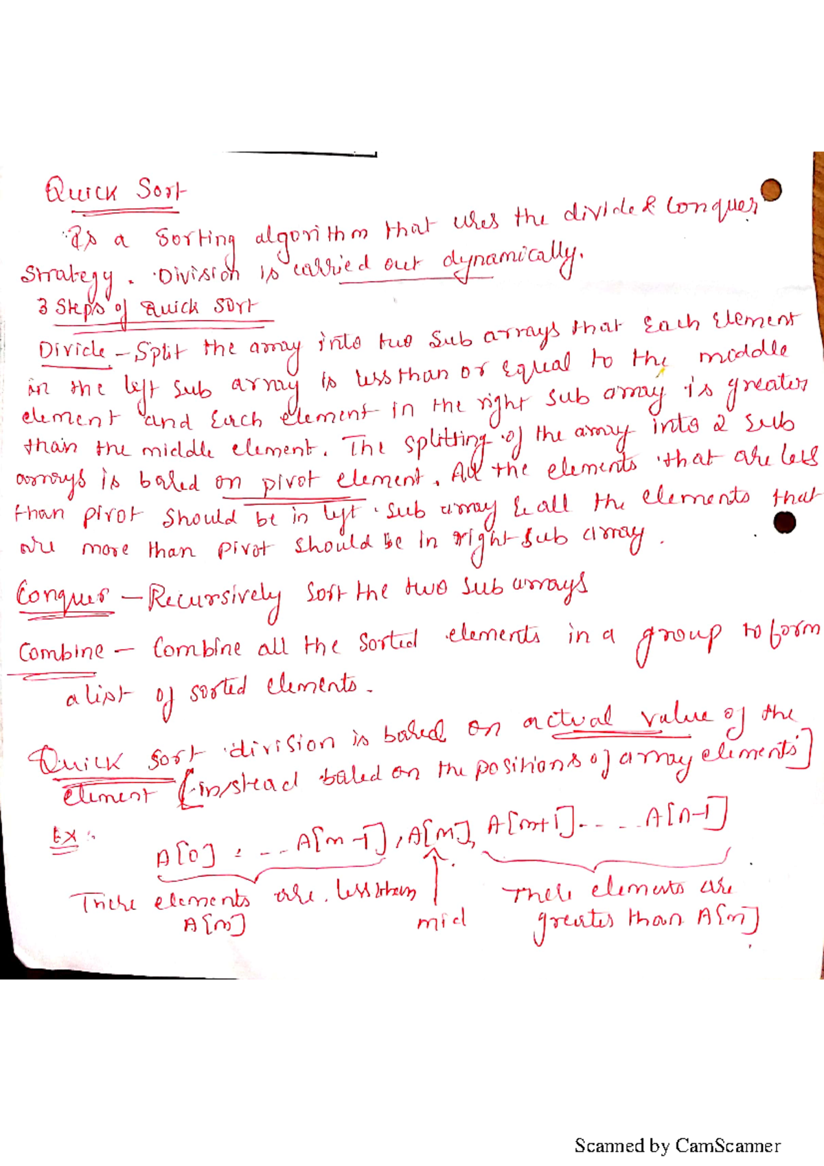Quick sort - Design and algorithms - Studocu