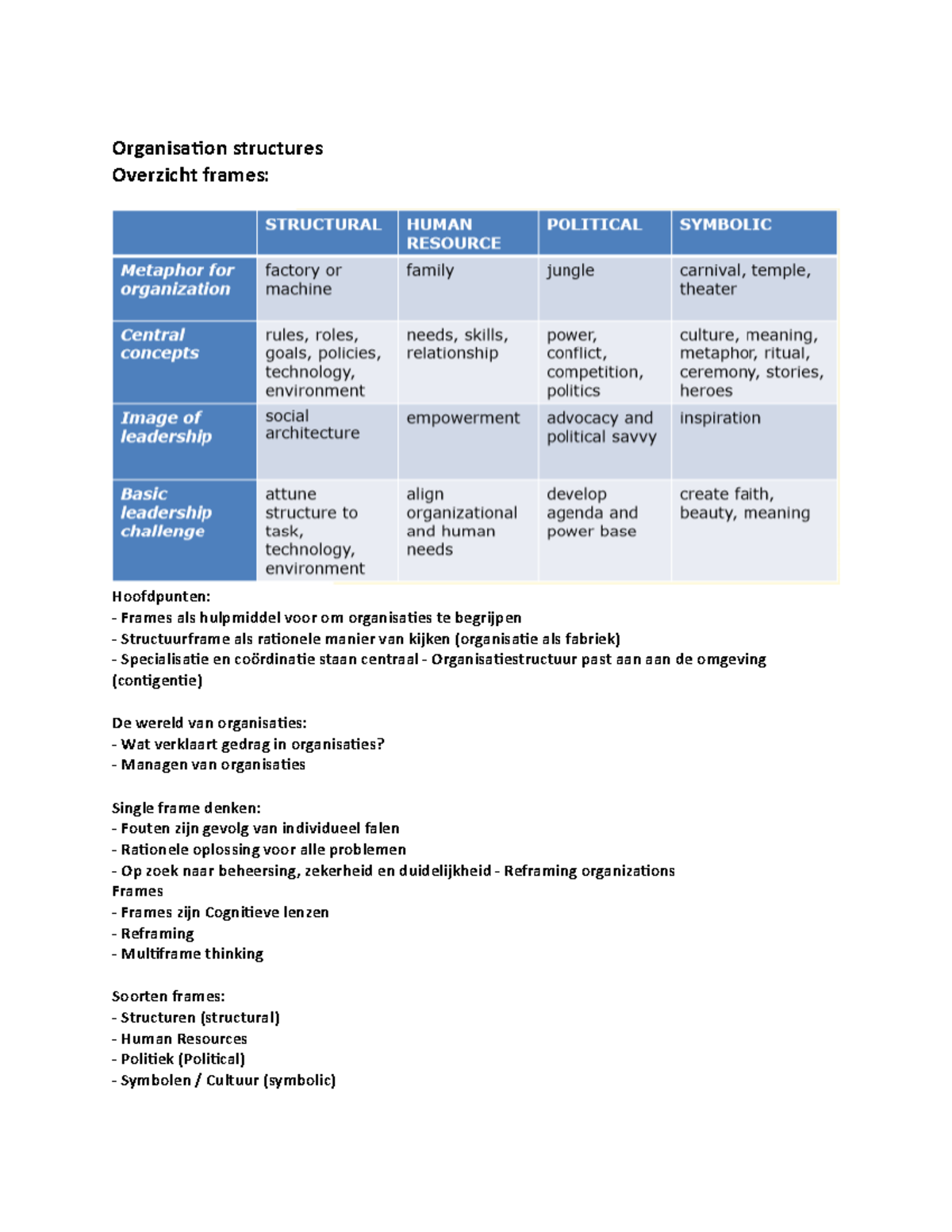 Reframing Organizations: Key Concepts in Structures and Frames ...