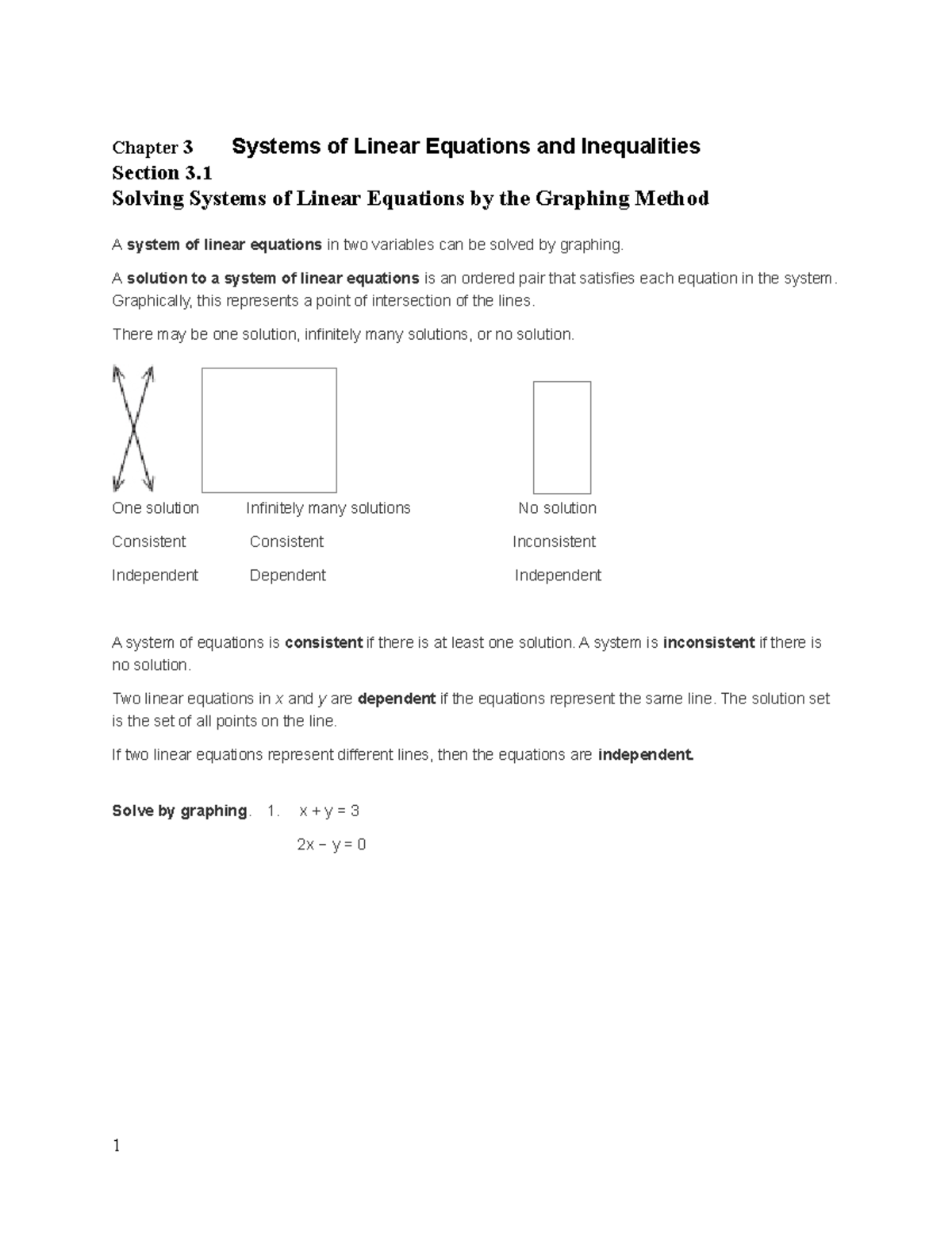 MATH 11000 - Chapter 3 Notes - Chapter 3 Systems of Linear Equations ...
