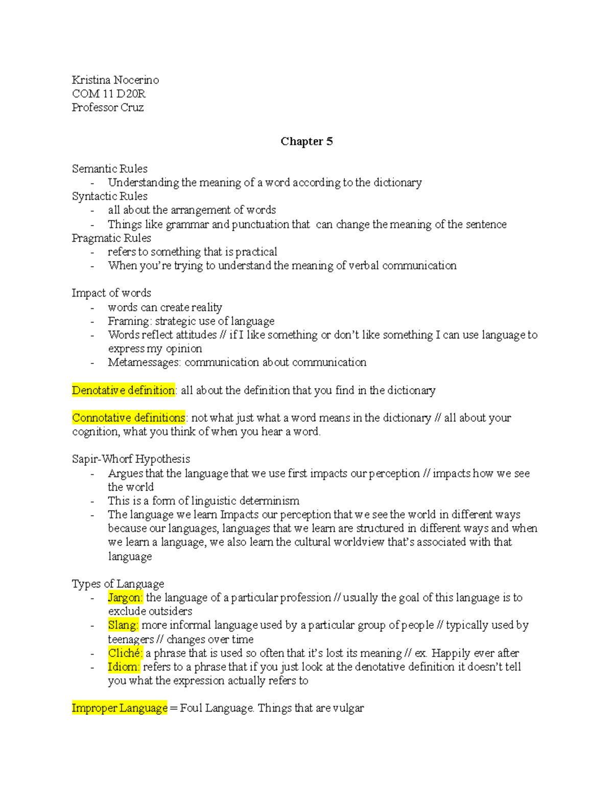 Chapter 5 Study Guide - COM 11: Semantic and Syntactic Rules - Studocu