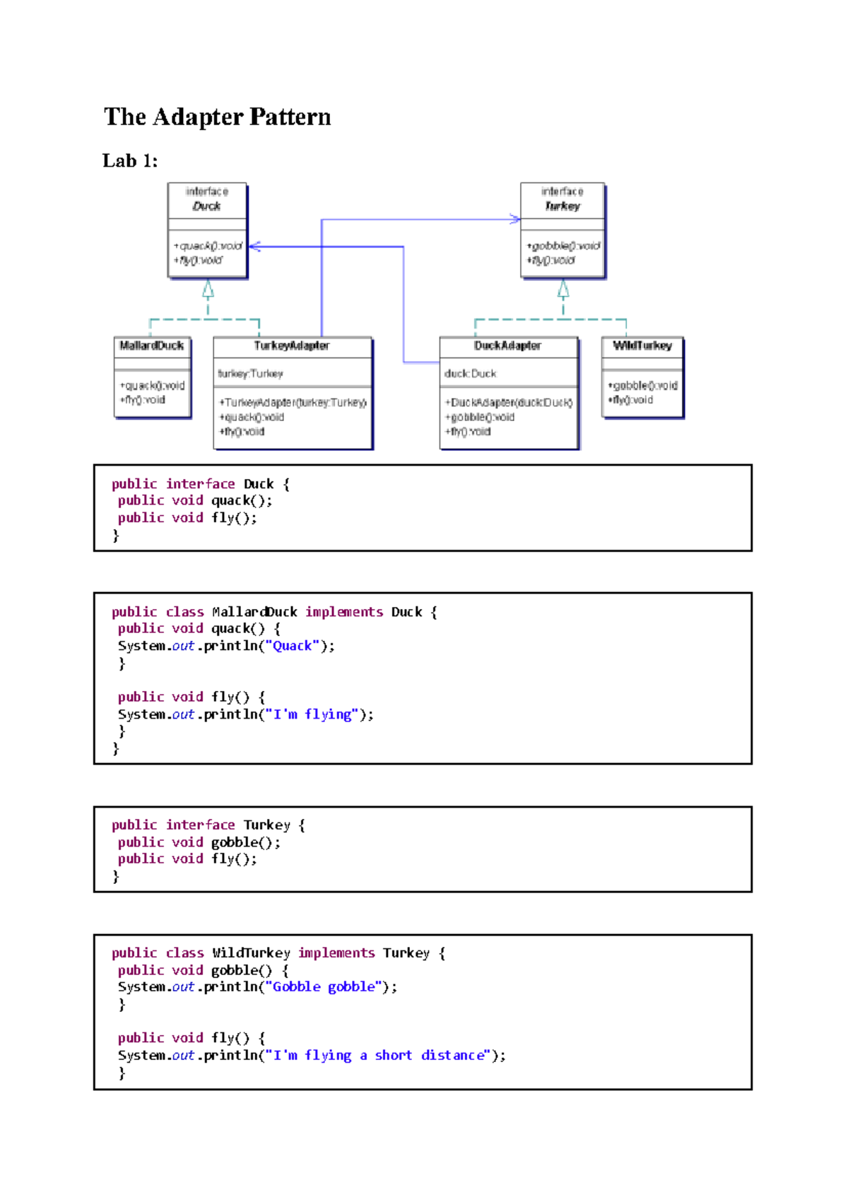 Lab7-Adapter Pattern - TKHDT - The Adapter Pattern Lab 1: public ...