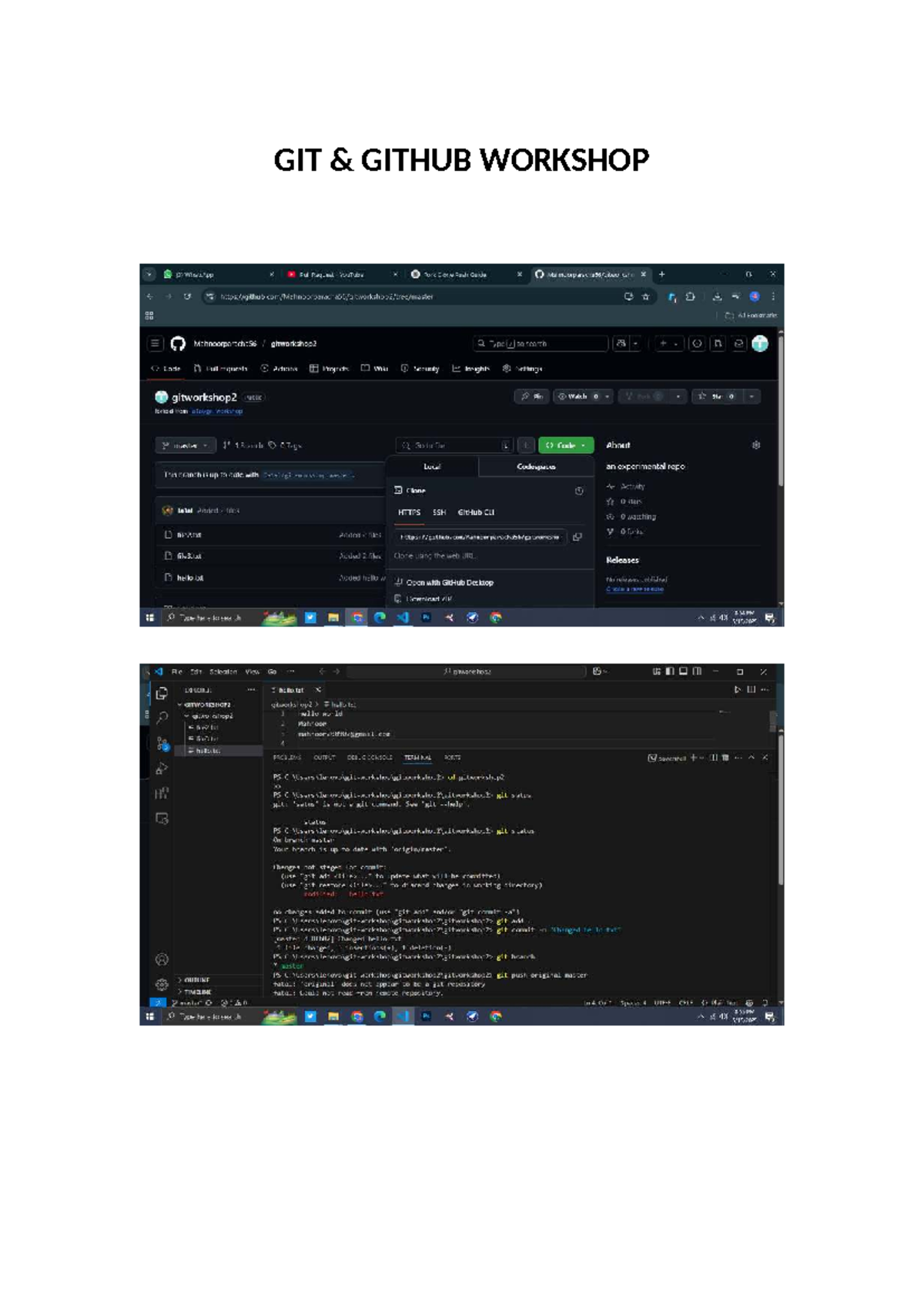 GIT GITHUB WORKSHOP (3): WhatsApp & Pull Request Guide - Studocu