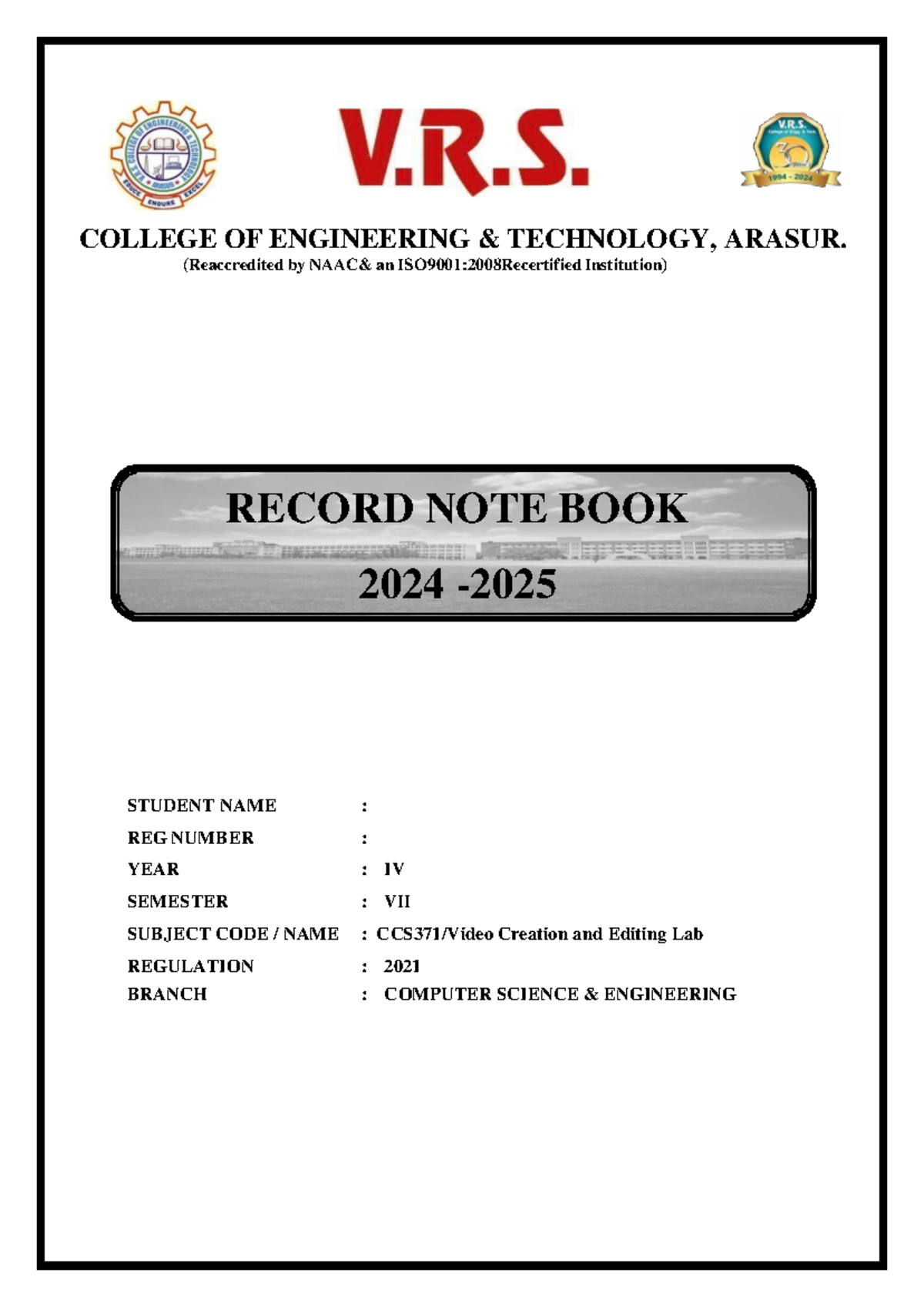 CSE 2021: Creation and Editing Lab Manual for Video Production - Studocu