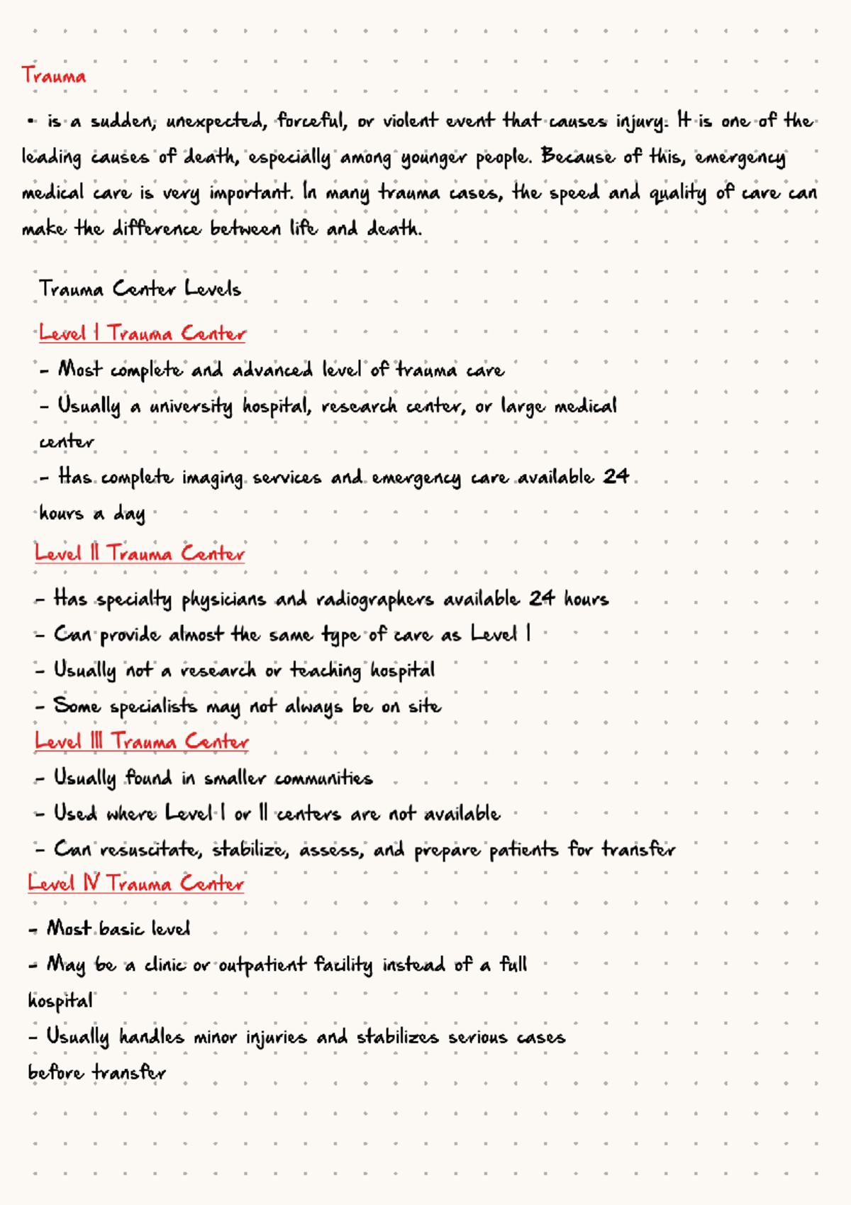 Trauma Notes: Understanding Levels and Imaging Techniques (CMMCCMDMDM ...